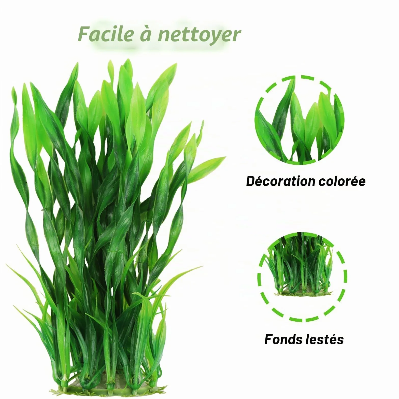 QUOZUO Lot de 20 plantes d'aquarium artificielles en plastique pour décoration