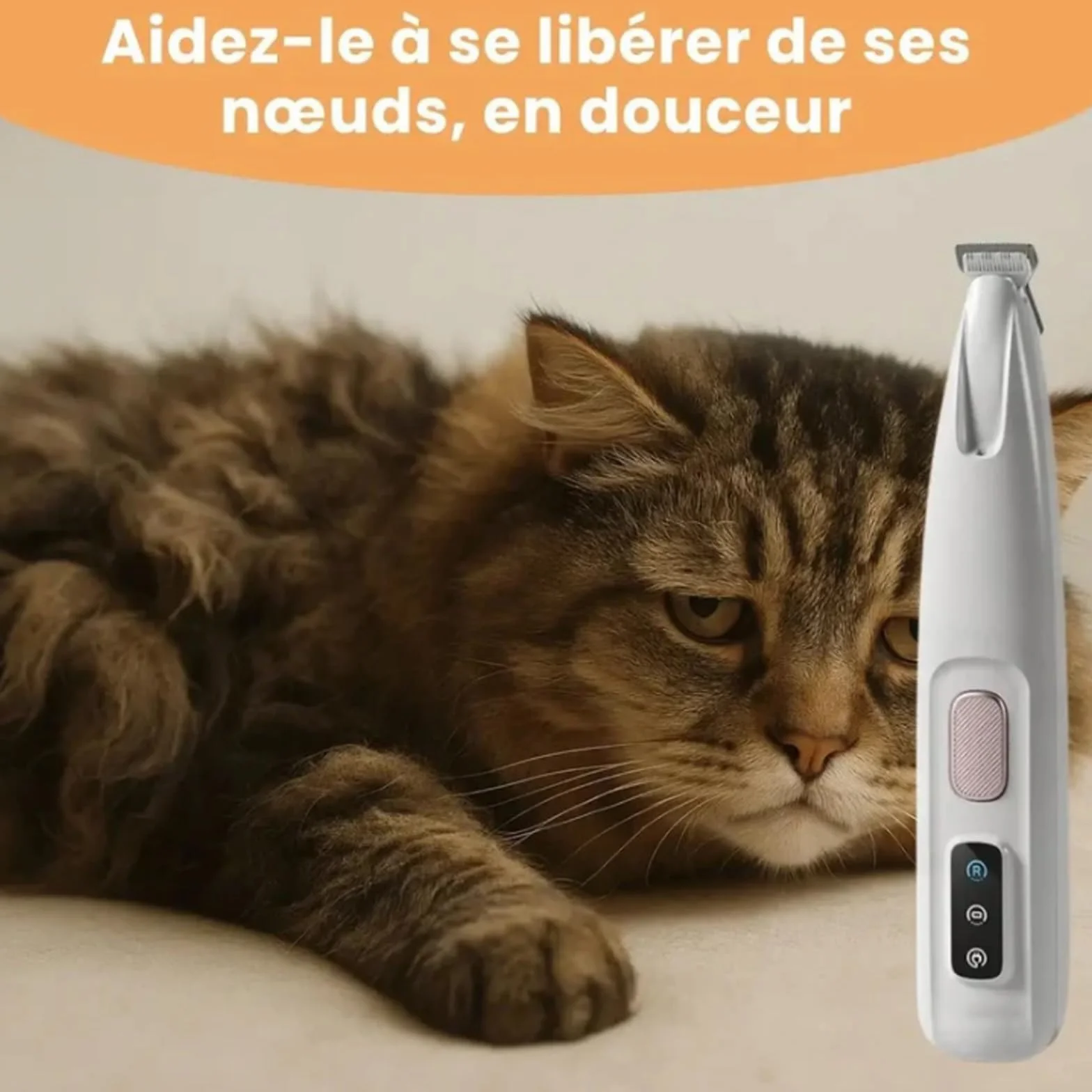 Tondeuse Électrique Ultra-Silencieuse Pour Chat Patounet Rechargeable
