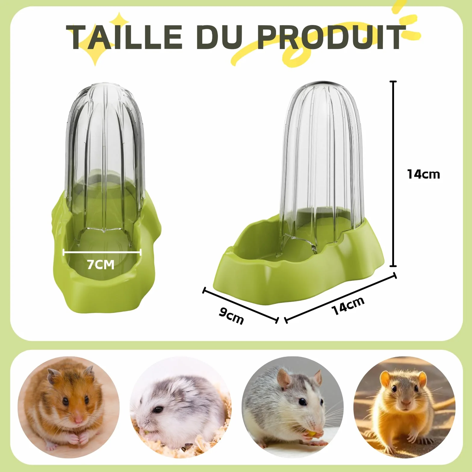 Distributeur Automatique de Nourriture pour Hamster, Vert