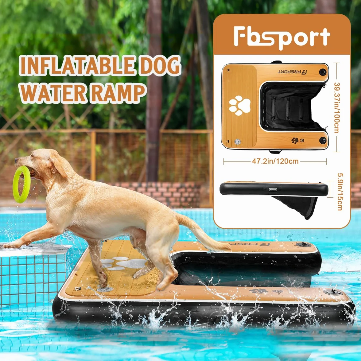 Rampe d'accès à l'eau Gonflable pour Chien, échelle Flottante antidérapante en EVA, jusqu'à 100 kg