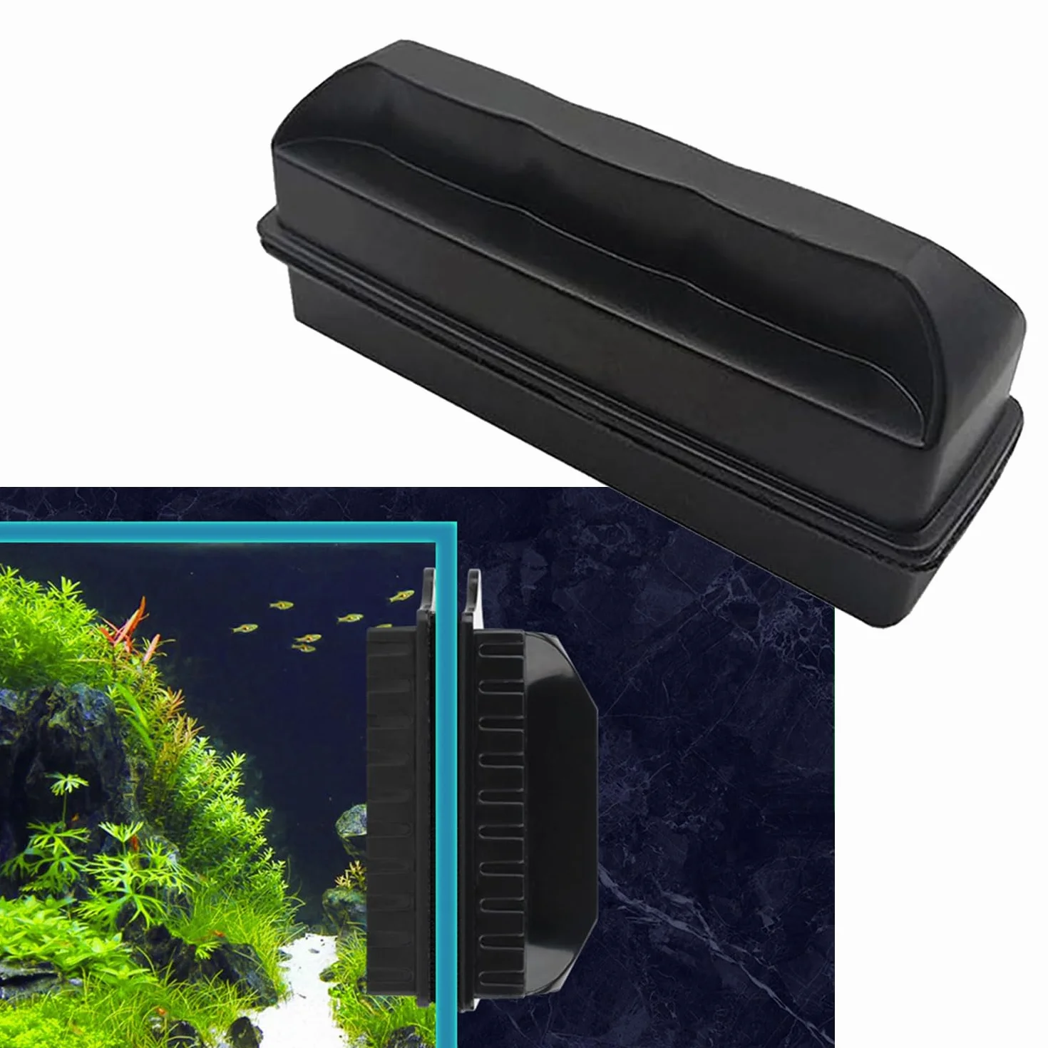 Aquarium Verre Brosse Magnétique Nettoyeur Vitre Outil Nettoyage Magnétique