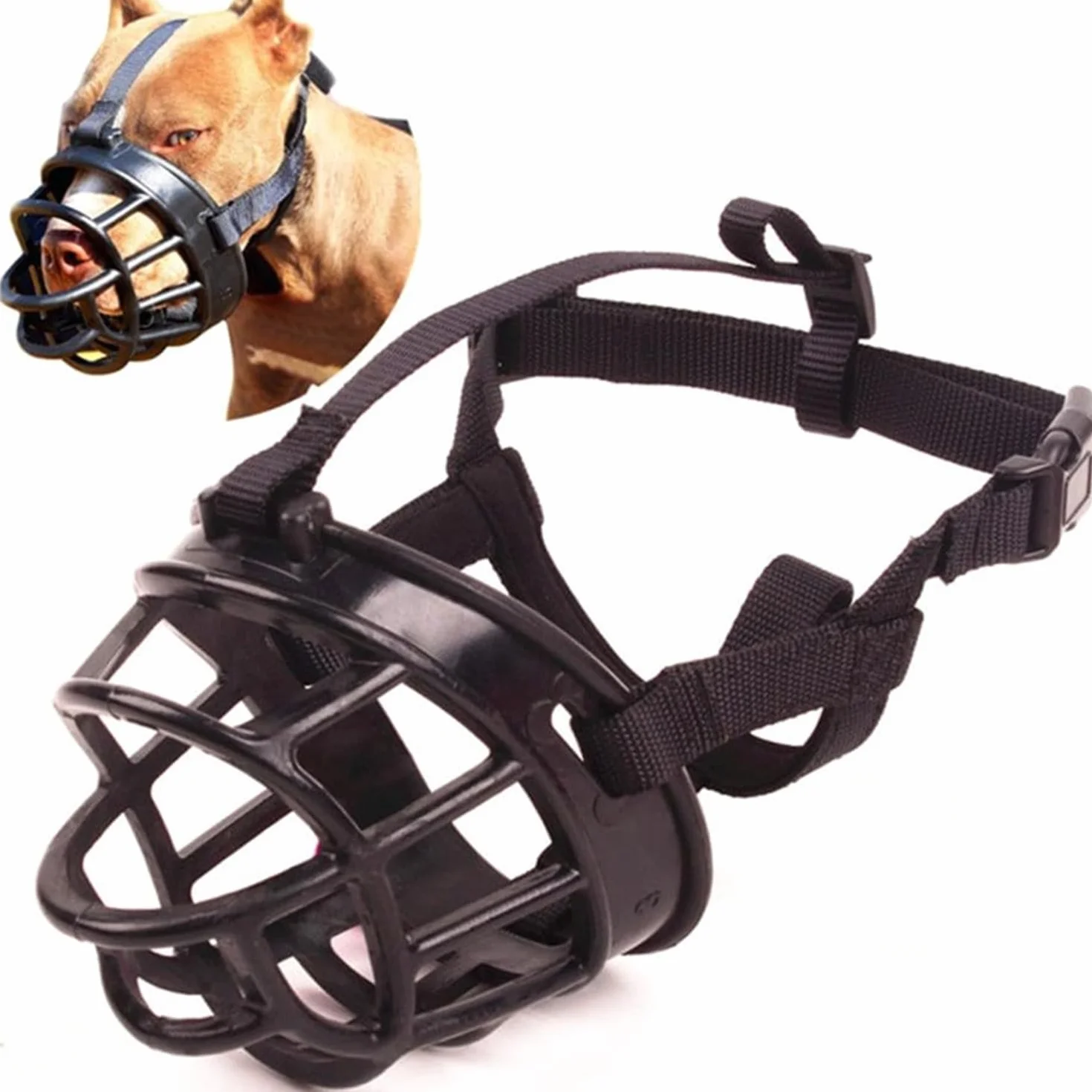 LATRAT Muselière pour Chien, Empêche Les Morsures, Museau d'Entraînement Respirant pour Petits,Moyens Et Grands Chiens, Taille 3
