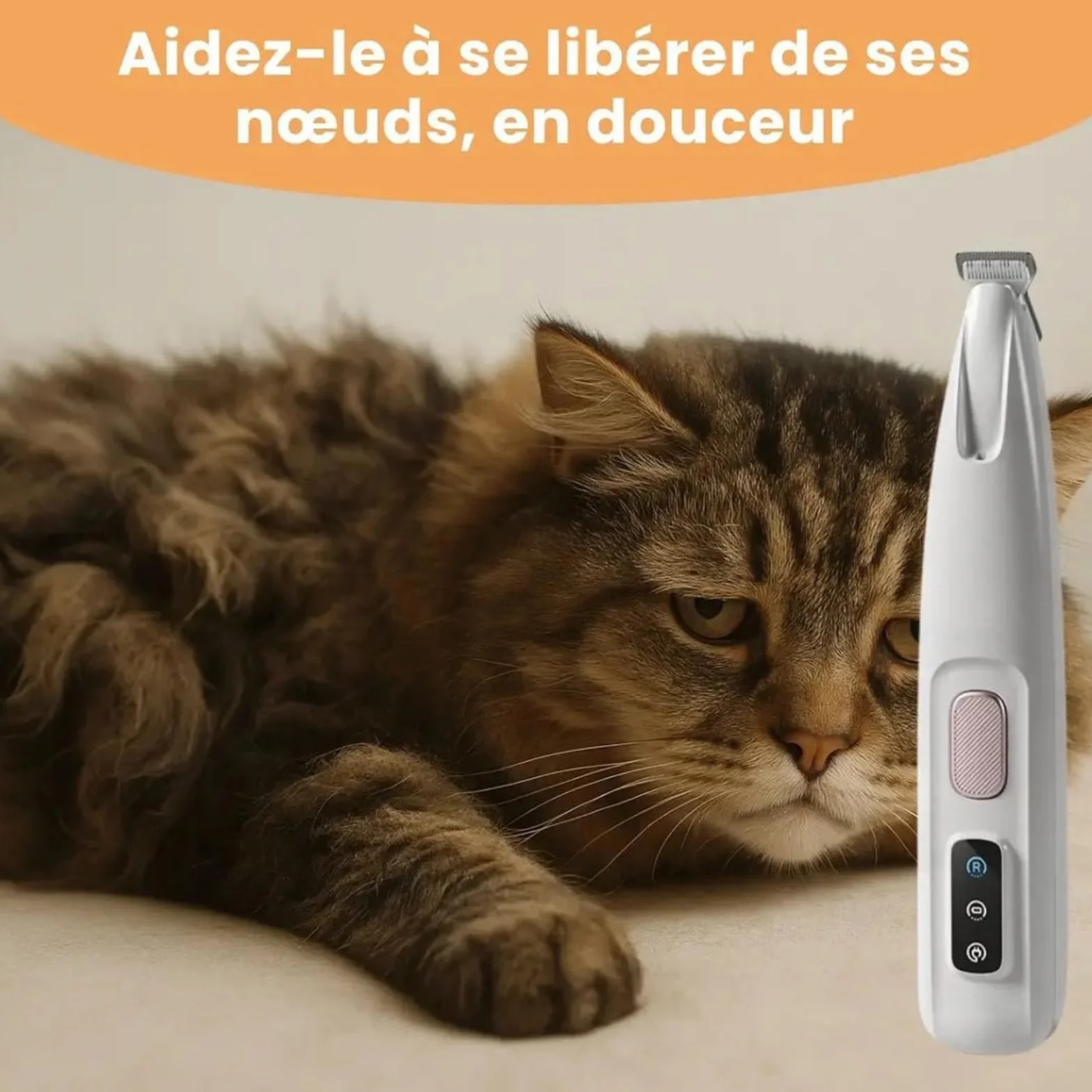 Patounet Tondeuse de Precision Pour Chat 35 db À Faible Bruit Lames Douces Sûres Hypoallergéniques Rechargeable USB Compact