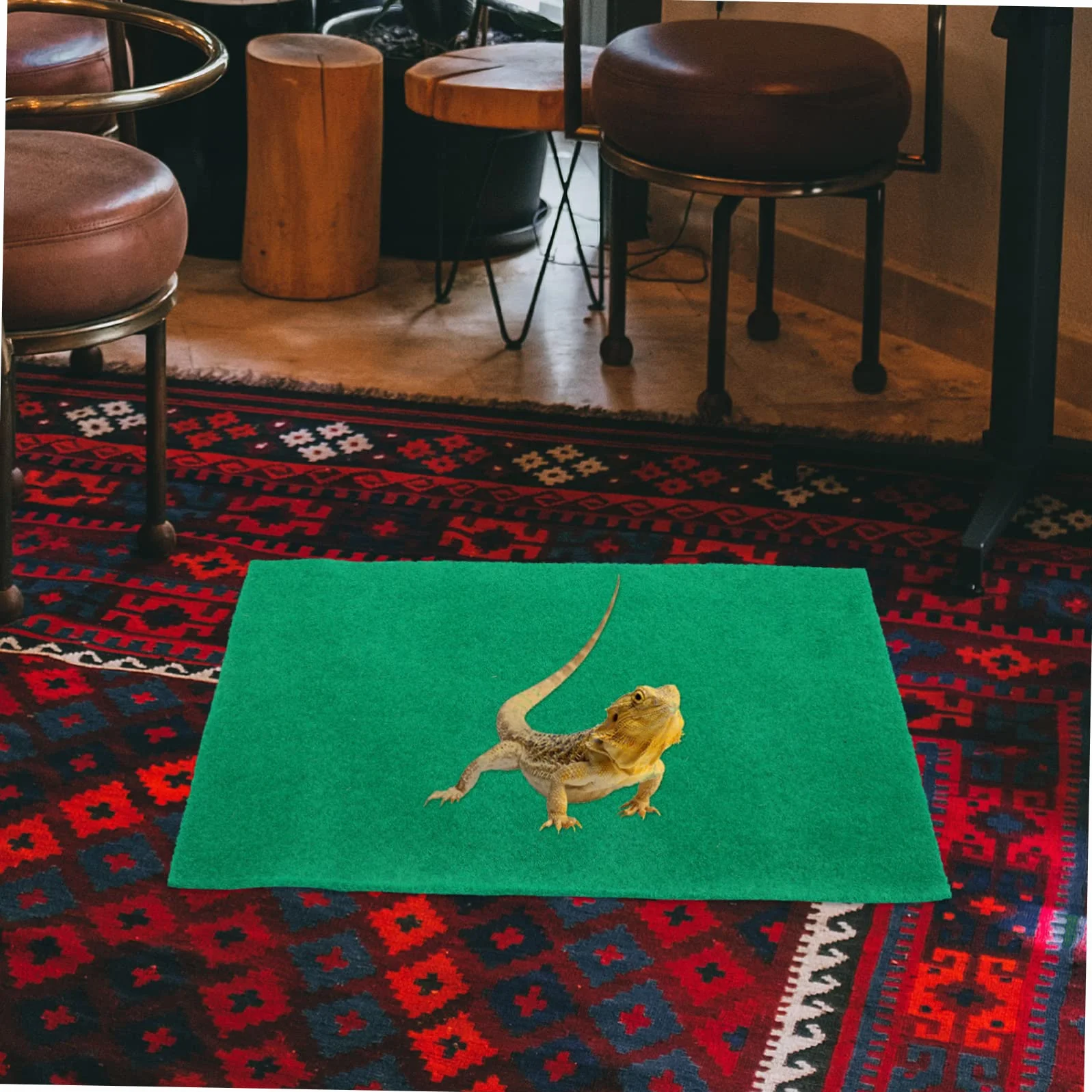 Tapis pour Reptiles Absorbant 50x30cm Litière pour Tortues et Serpents Lot de 2 Vert
