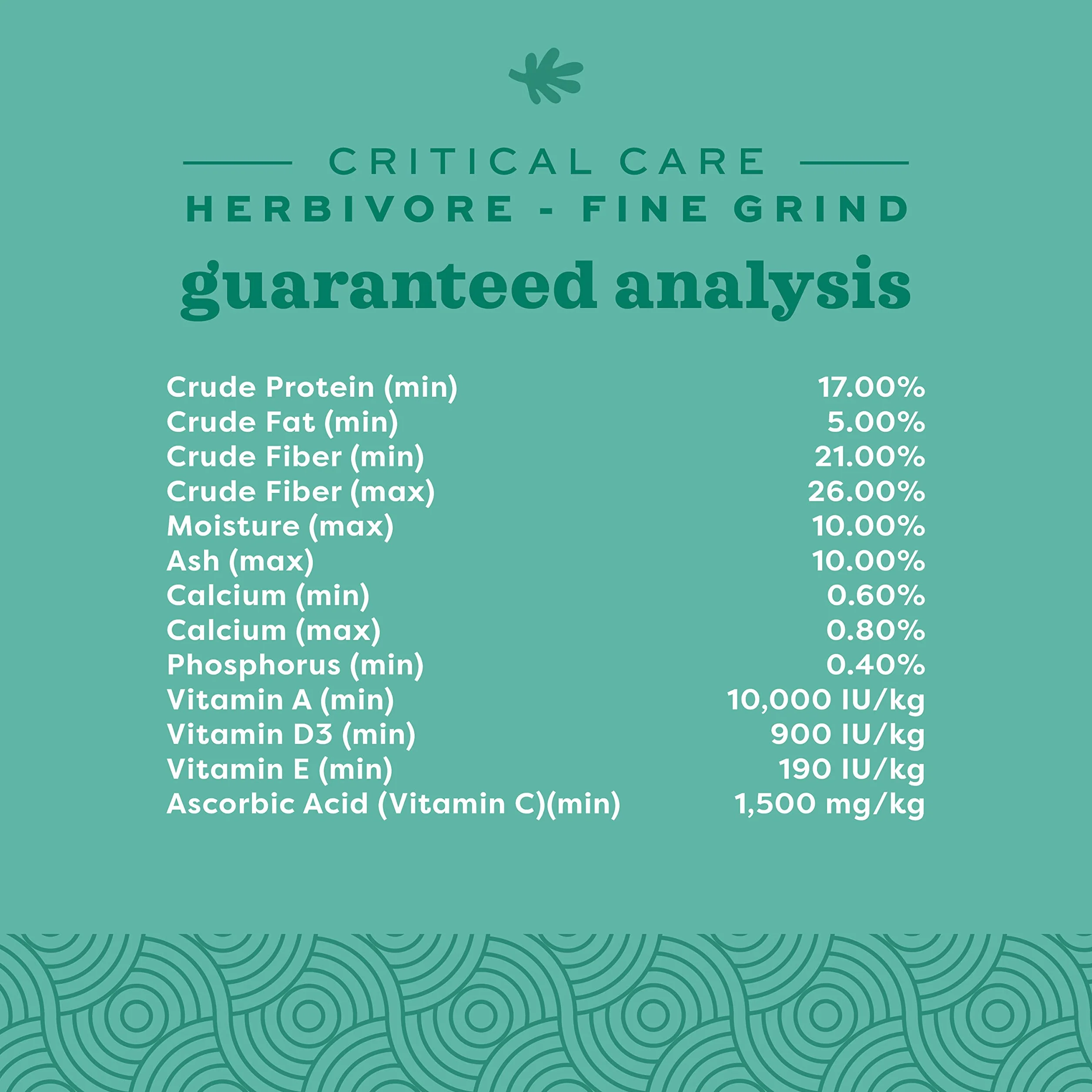 Oxbow Critical Care Herbivore Fine Grind 100 g Aliment Complet pour Animaux herbivores de Compagnie Soutien Convalescence