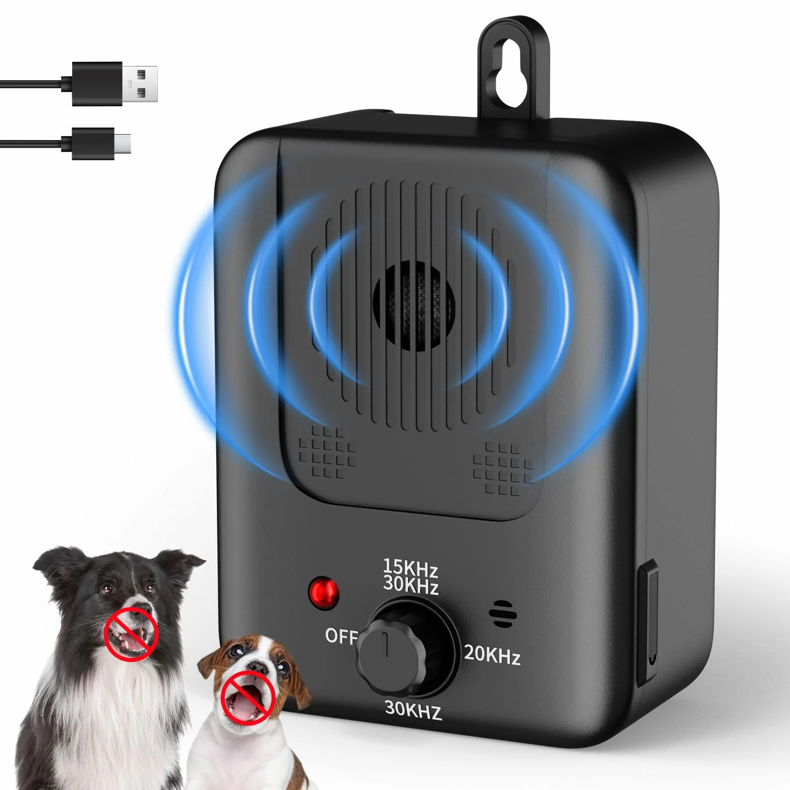 Appareil anti-aboiement pour chien 3 modes portée 40 m IPX4
