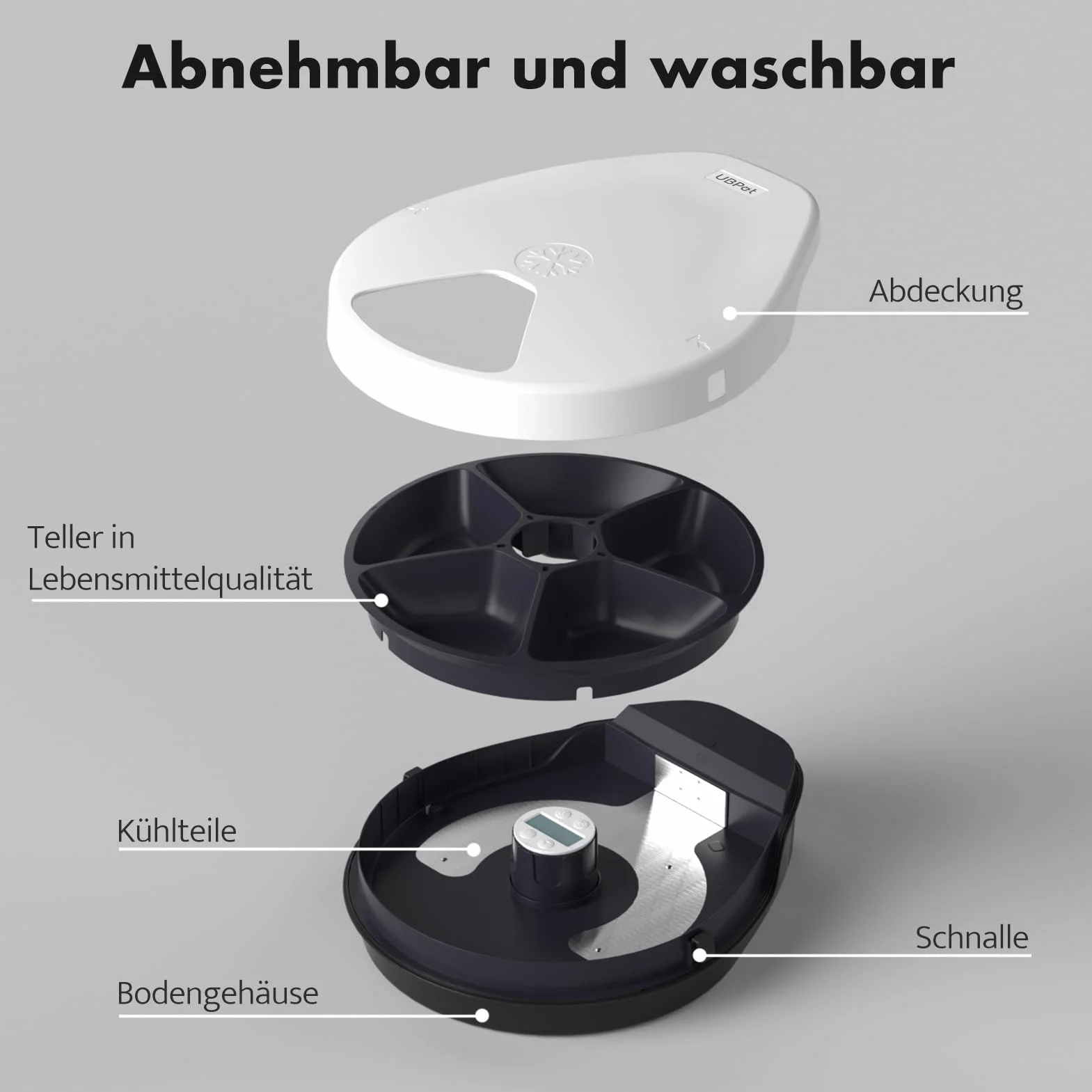 UBPET F10 Distributeur automatique de nourriture pour chat avec refroidissement à semi-conducteurs et minuterie