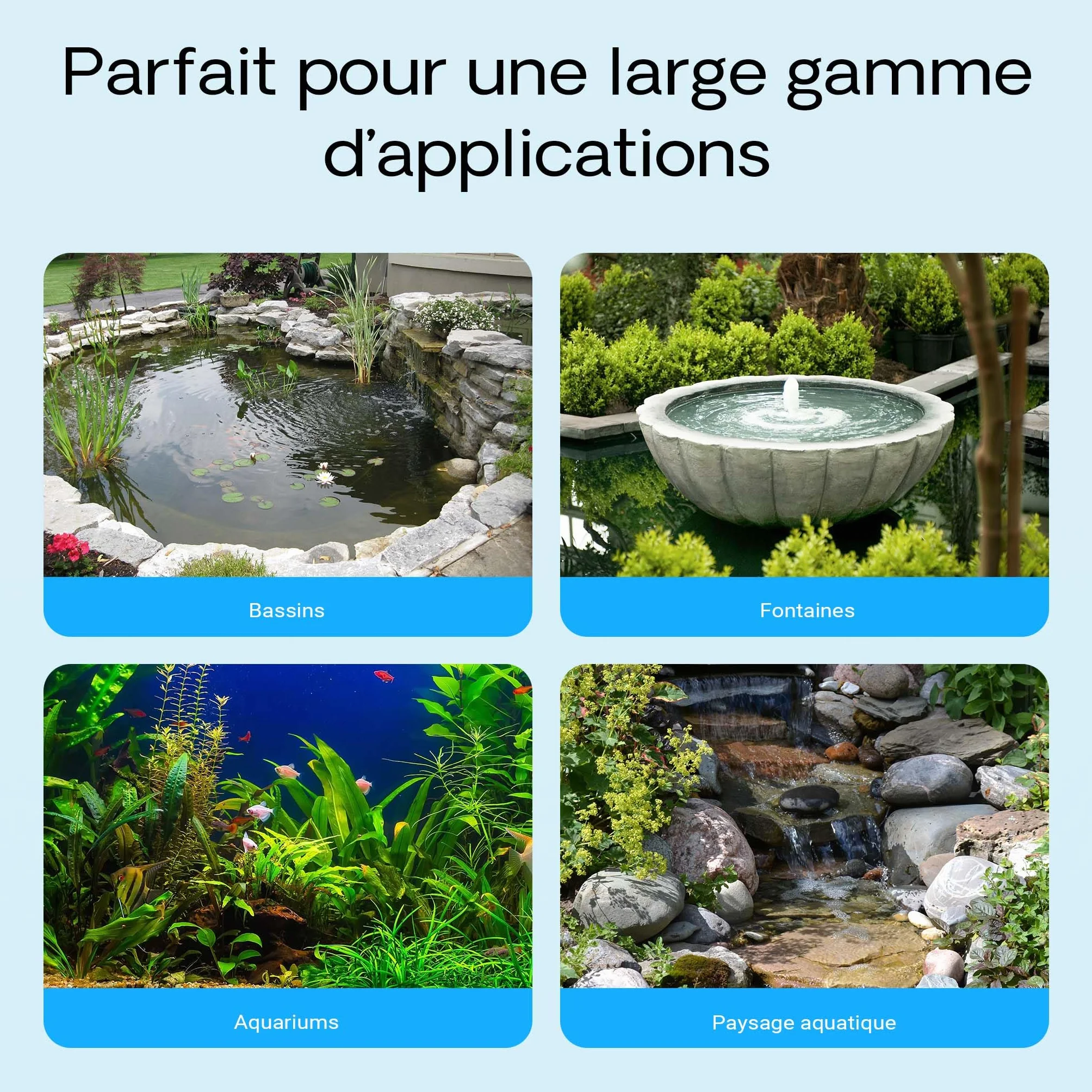 SunSun CHJ-500 Eco Pompe à eau 500l/h 7W Aquarium Débit réglable Eau douce Eau salée