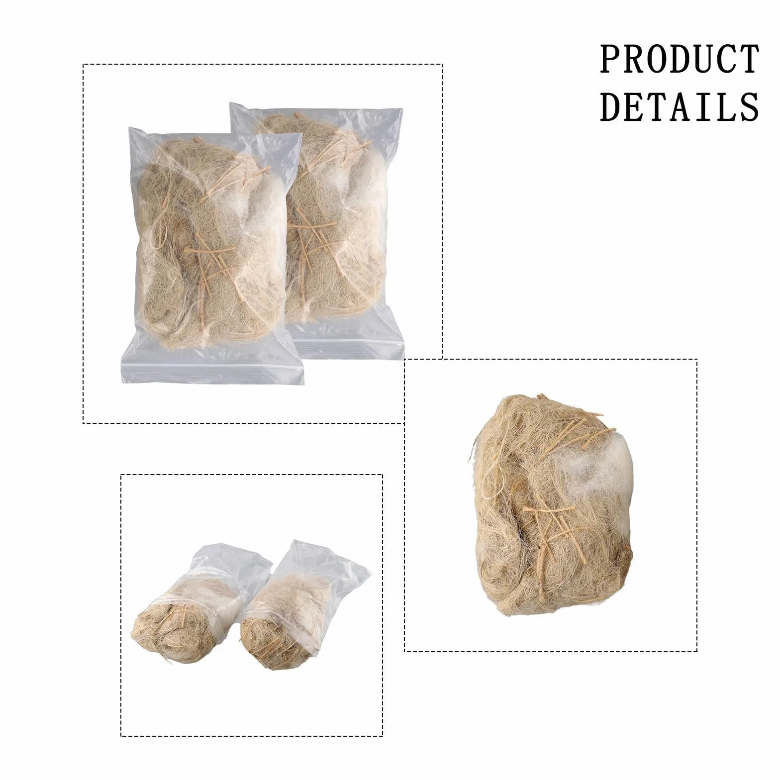 Oniissy Lot de 2 matériaux de nidification pour oiseaux, jute coton 80 g