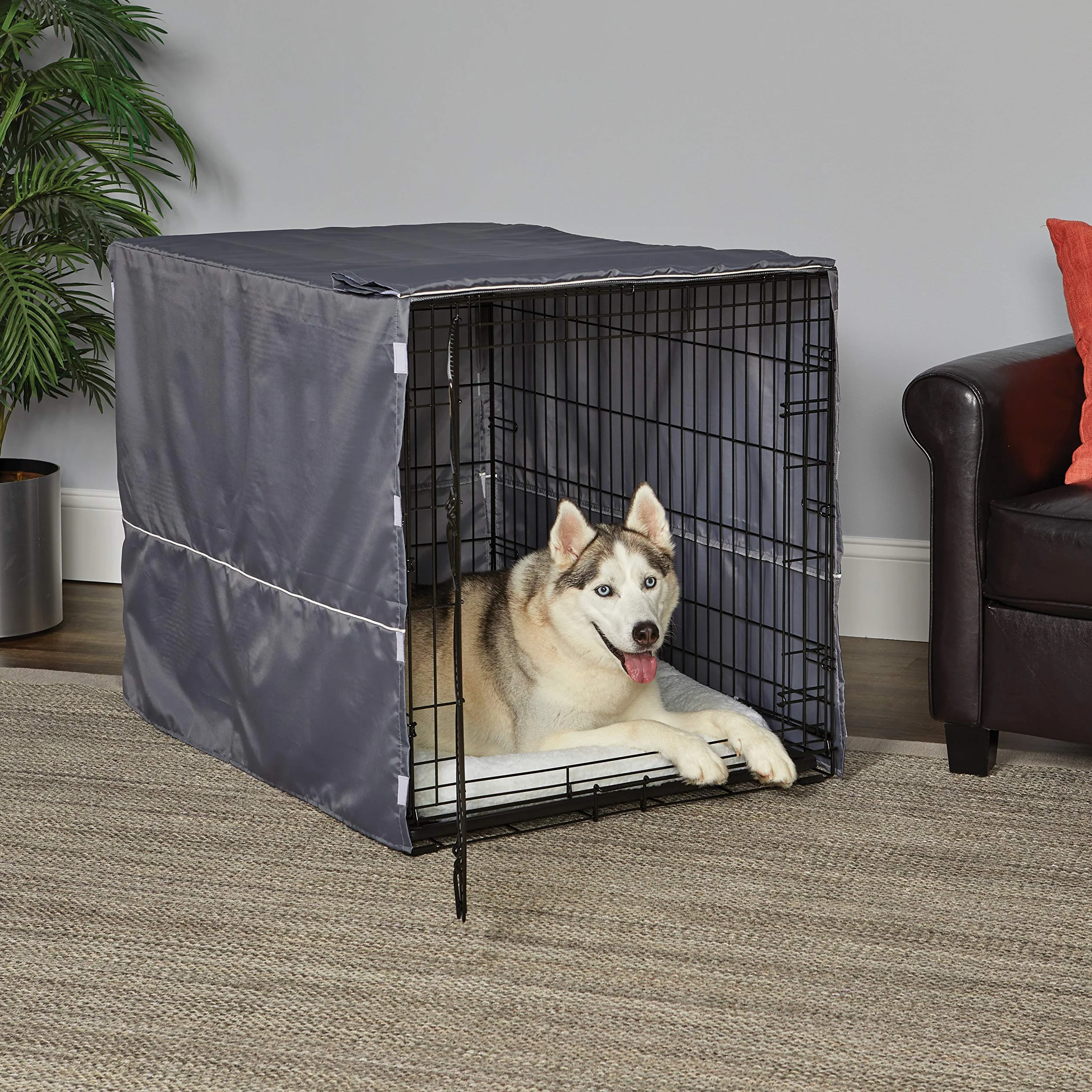 New World BCVR-42GY Housse de cage pour chien MidWest protection lavable gris clair
