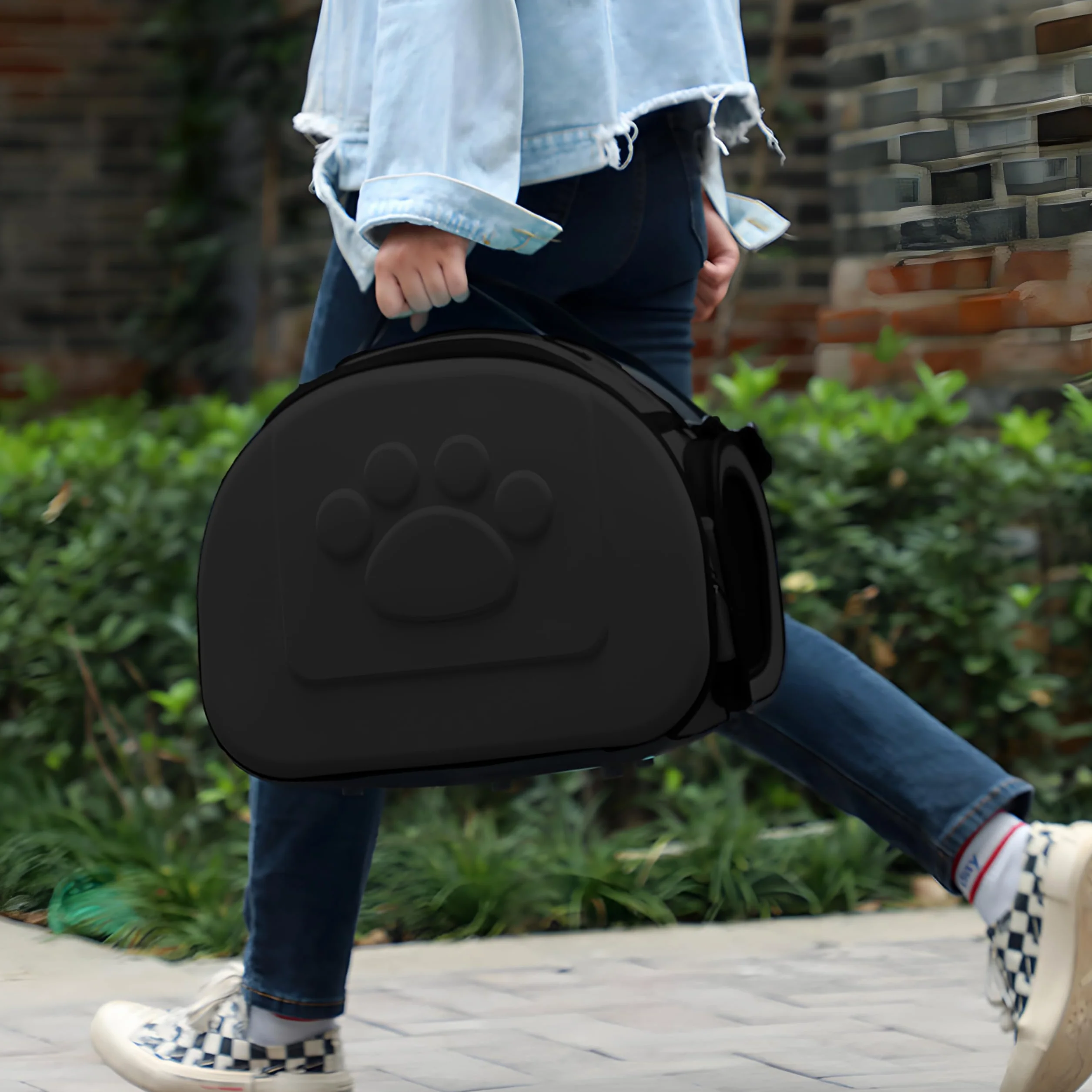 Retoo Sac de Transport 43x32x27 cm Pliable pour Chat Chien Petit - Cage Transport Chaton Chiot Lapin Noir