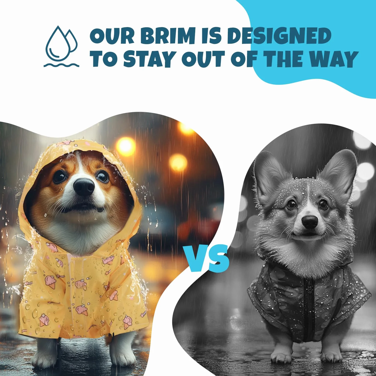 Lot de 2 Manteaux de Pluie imperméables et légers pour Chien avec Trou pour Harnais, Manteau de Pluie avec Capuche pour Chiens de Petite Taille 1-6kg (Jaune, M)