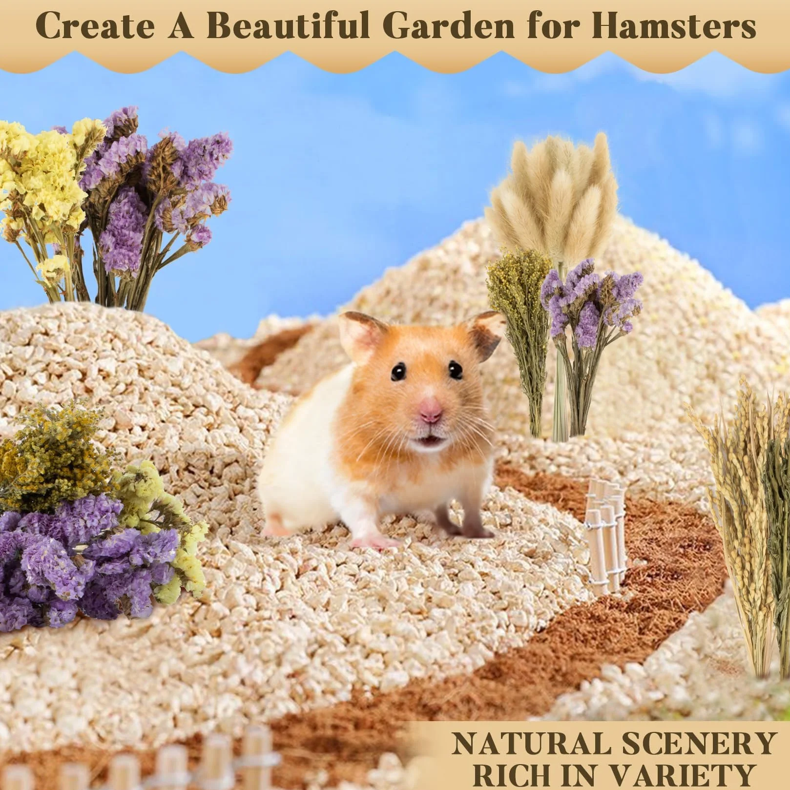 Sukh Lot de 60 sprays naturels pour hamster - Pour hamsters nains syriens, gerbilles, lapins, autres animaux domestiques