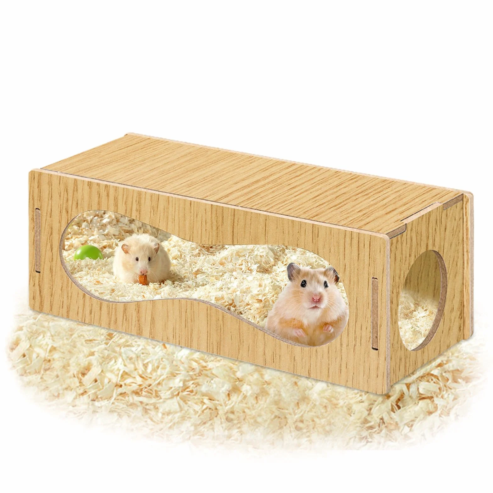 Niche en bois pour hamster - Accessoire pour activités de vie, jouets et décoration - Taille S