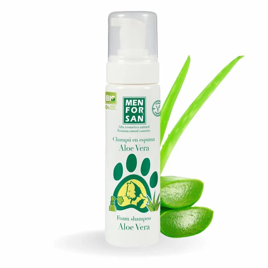 MENFORSAN Shampooing Mousse à l'Aloe Vera pour Chats 200ml, Nettoie sans Eau