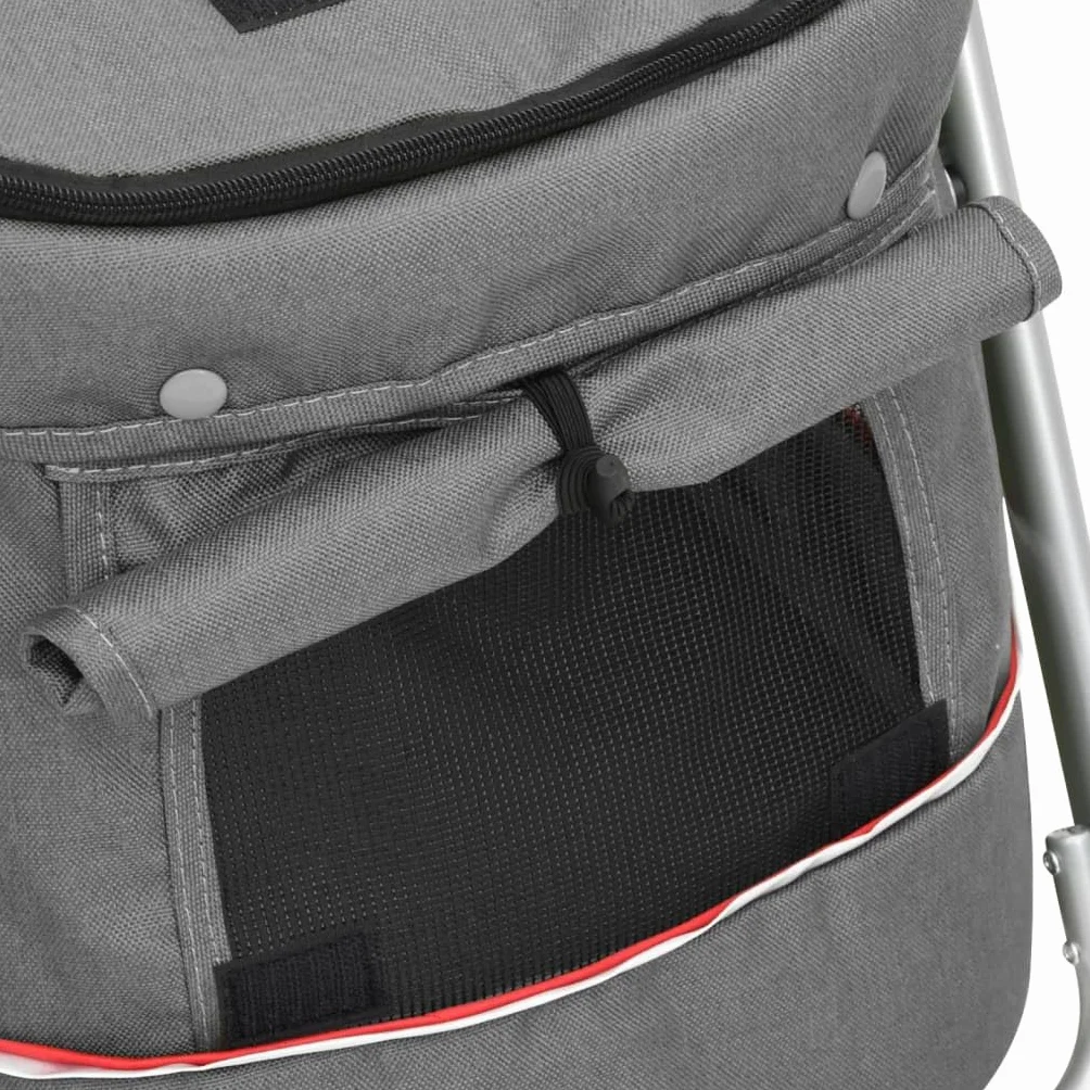 VidaXL Poussette pour chien pliante 100x49x96 cm Gris Tissu de lin
