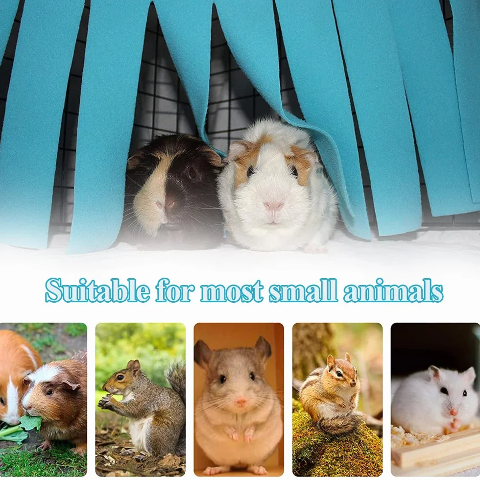 ASOCEA Petit Animal Hamster Tente Hamac Pet Cachette Cage Accessoires Nid Lit pour Cochon d'Inde Chinchilla Hérisson Rat Écureuil Furet Nain Lapin (Bleu)