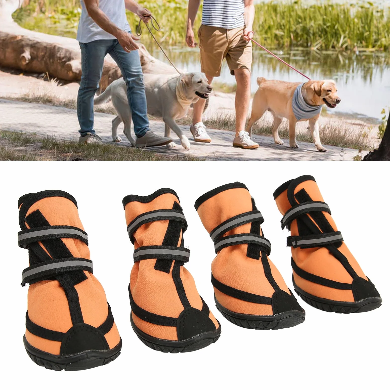 TITA-DONG Chaussures pour Chien Protège-Pattes, Bottes Respirantes Antidérapantes Semelle en Caoutchouc XL