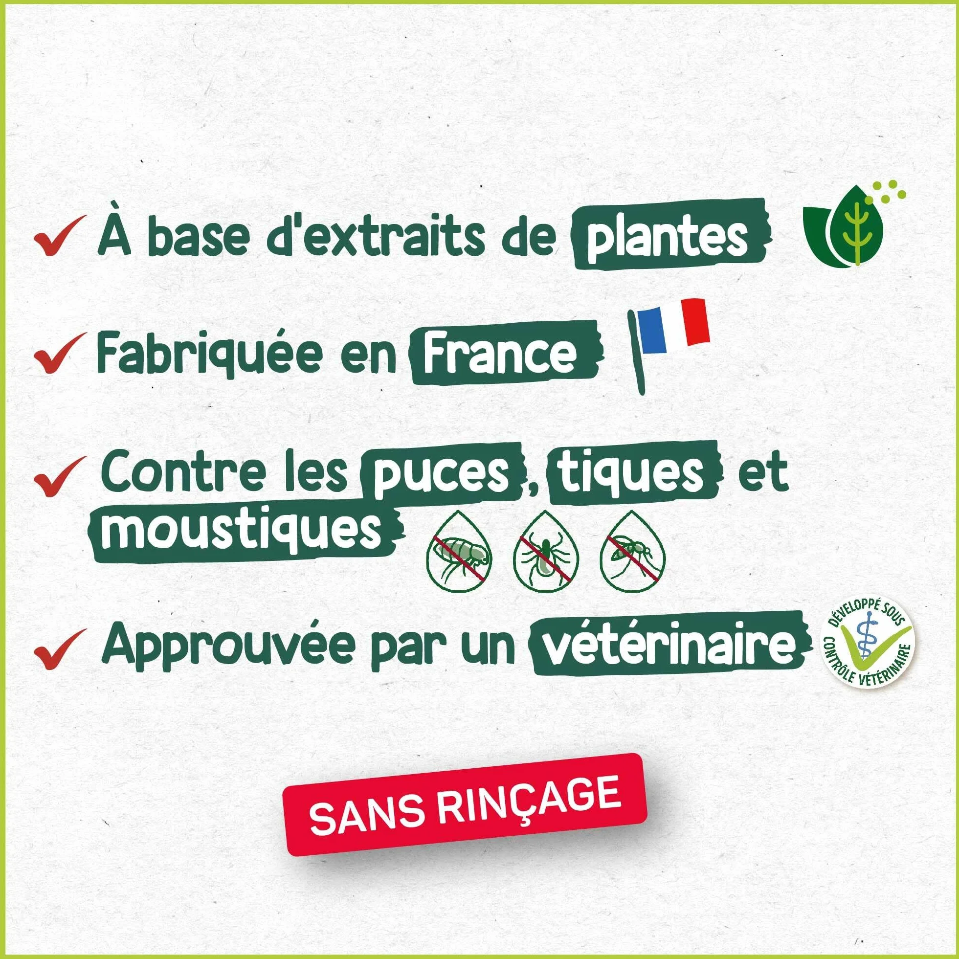 HOPI Mousse Insectifuge sans rinçage Chat et Chien 150 ML - Repousse Puces, Tiques et Moustiques - Extraits de Plantes Naturelles