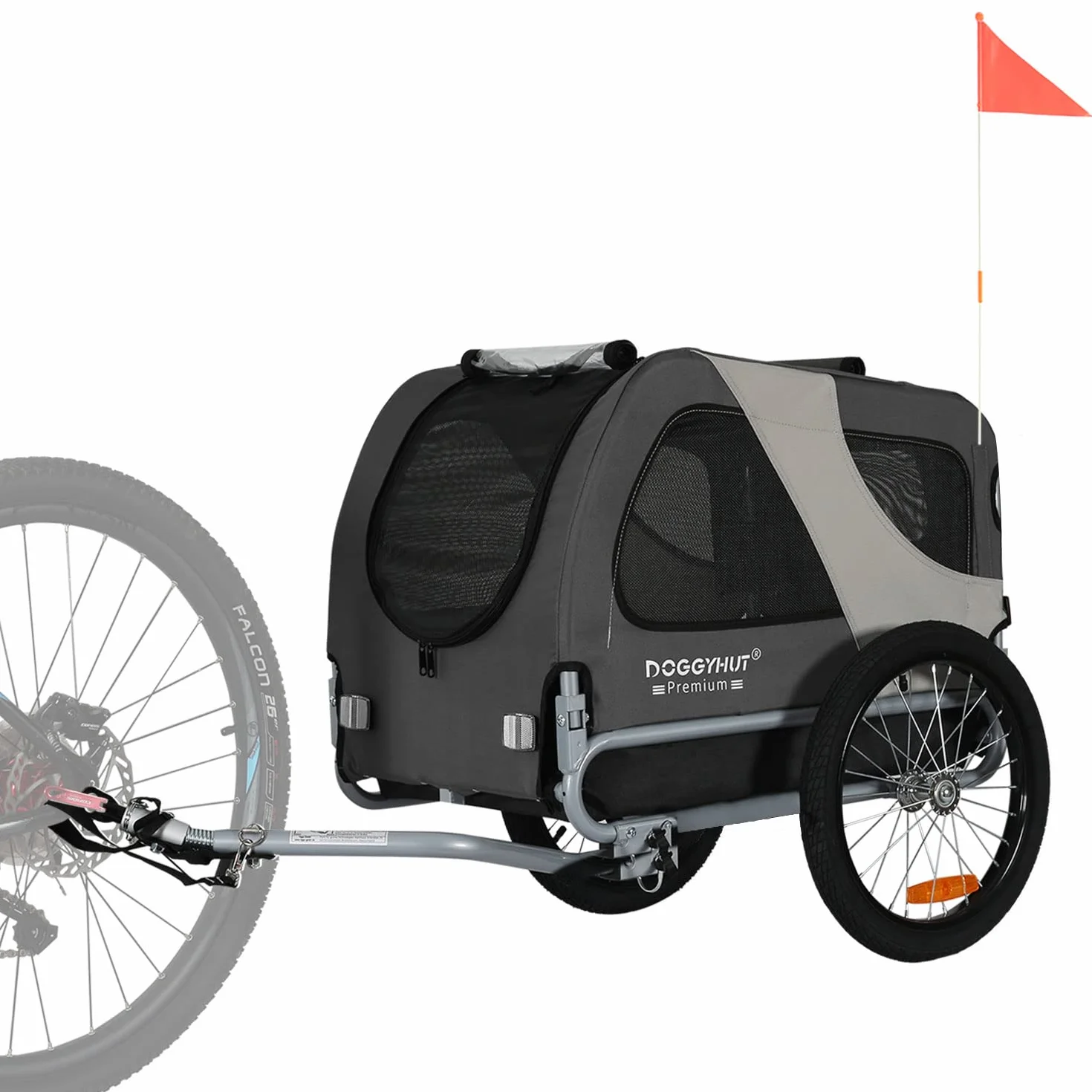 DOGGYHUT Remorque de vélo pliable pour chien 23 kg