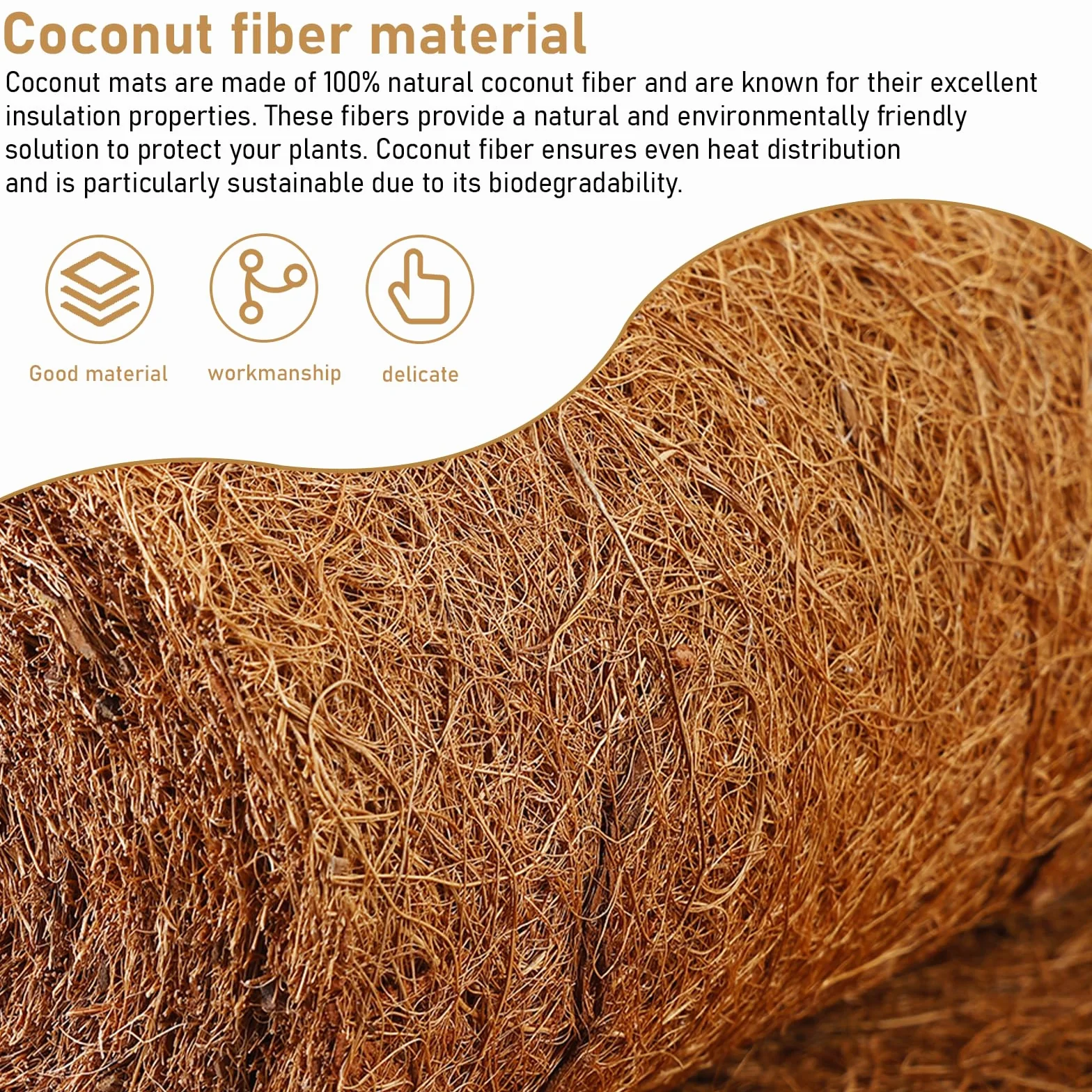 Tapis en noix de coco 40x200 cm protection contre le gel froid 100% fibres de coco