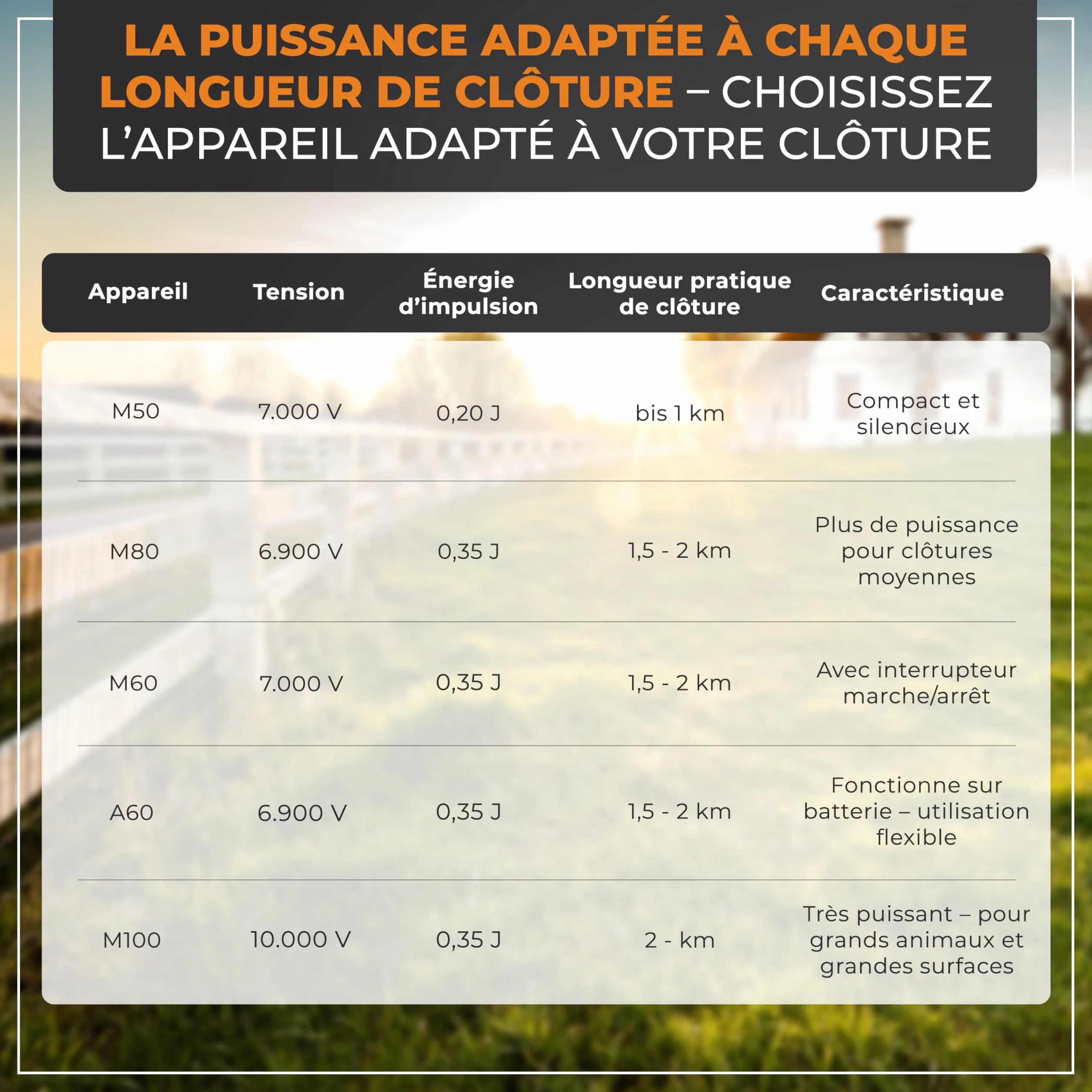 Kit de démarrage clôture électrique M – Électrificateur puissant avec ruban 200 m, 10 piquets, isolateurs & mise à la terre
