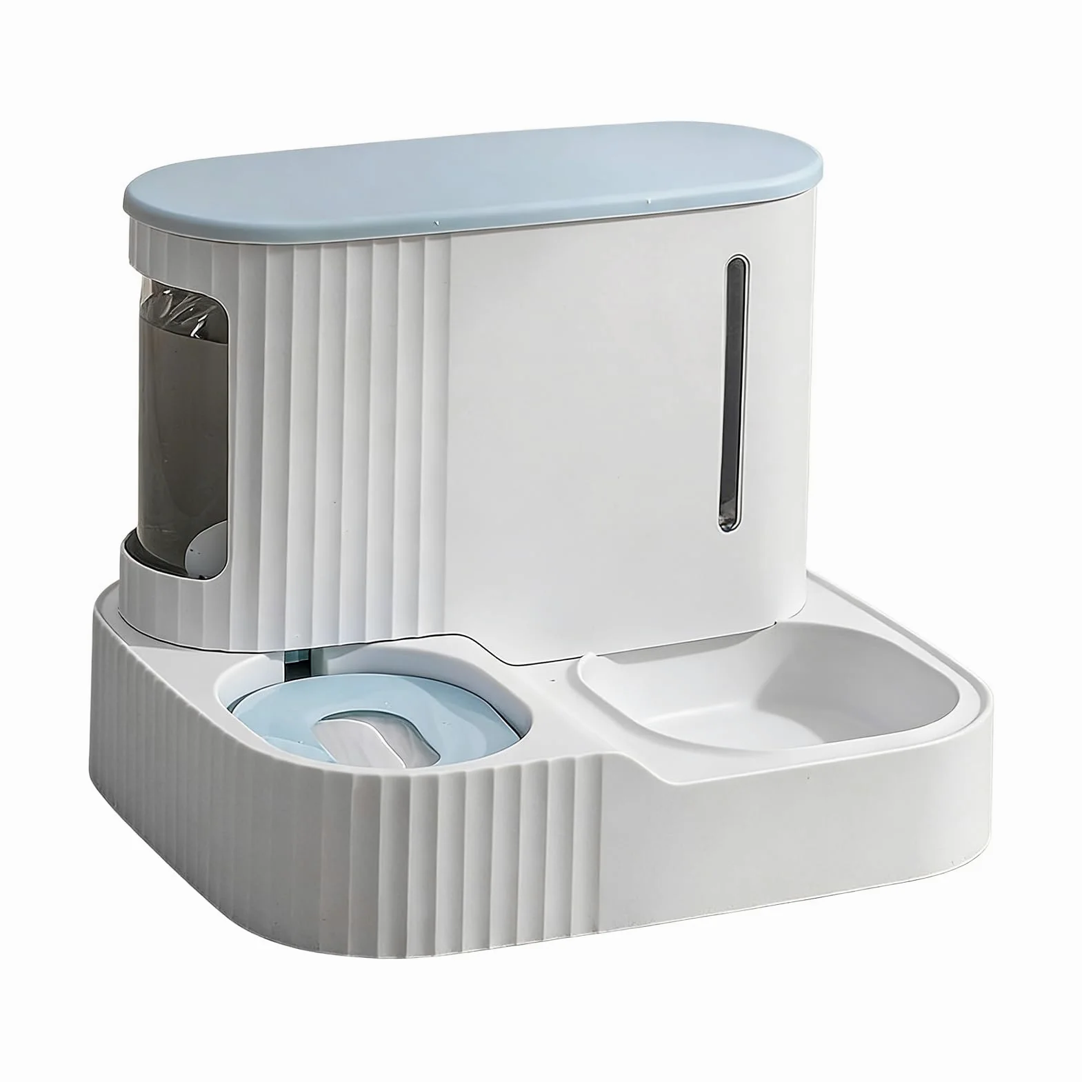 Distributeur de Nourriture et d'eau Automatique pour Chat,Fontaine À Eau Animaux 2 en 1 - Doseur Détachable De Croquettes pour Chat De 3L - pour Chaton