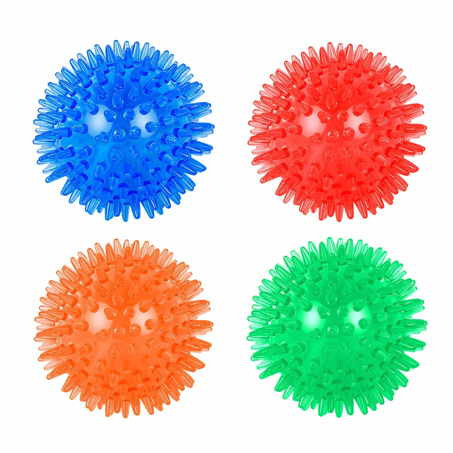 Squeaky Dog Ball Toys 4 Pack, Spiky Chew Balls Flottant pour Chien