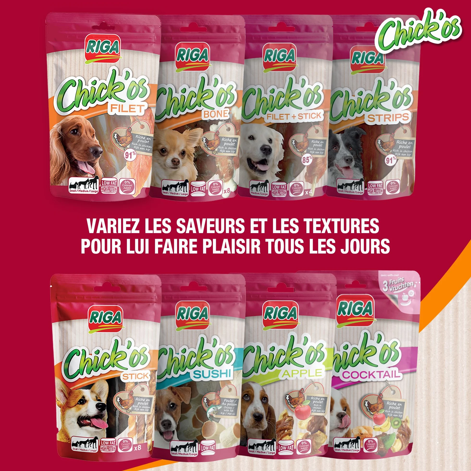 Jappy Filet de Poulet + Mini Stick Friandise Chien Riche En Poulet Protéines Collagène 65 g