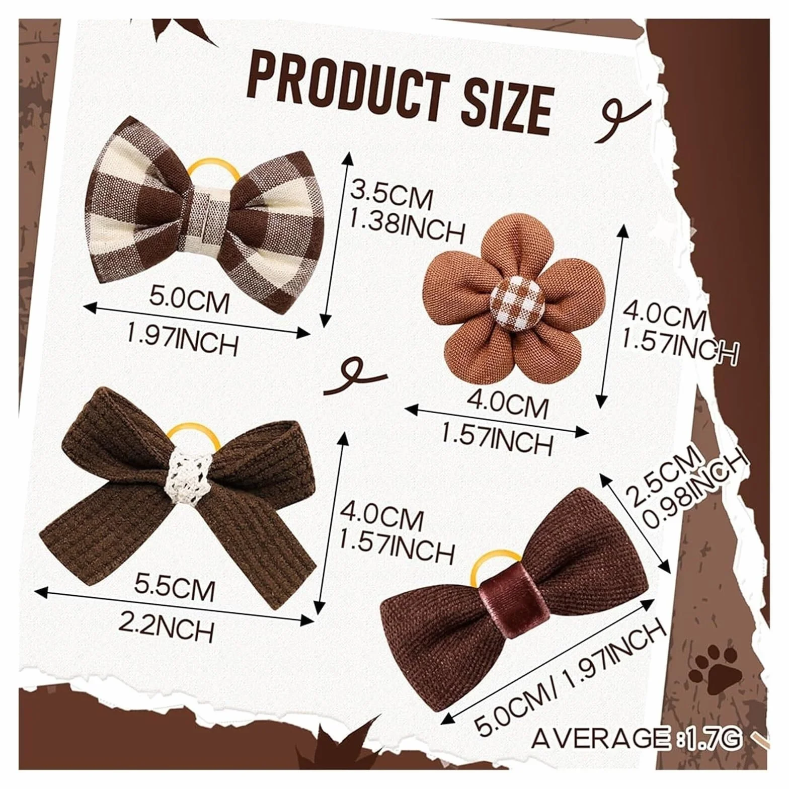 Pinces à cheveux for chien, nœuds de cheveux de chien 10 pièces nœuds de cheveux de chien bandes de caoutchouc for animaux de compagnie petit chien chat nœud papillon chiens mignons nœuds for chiens t