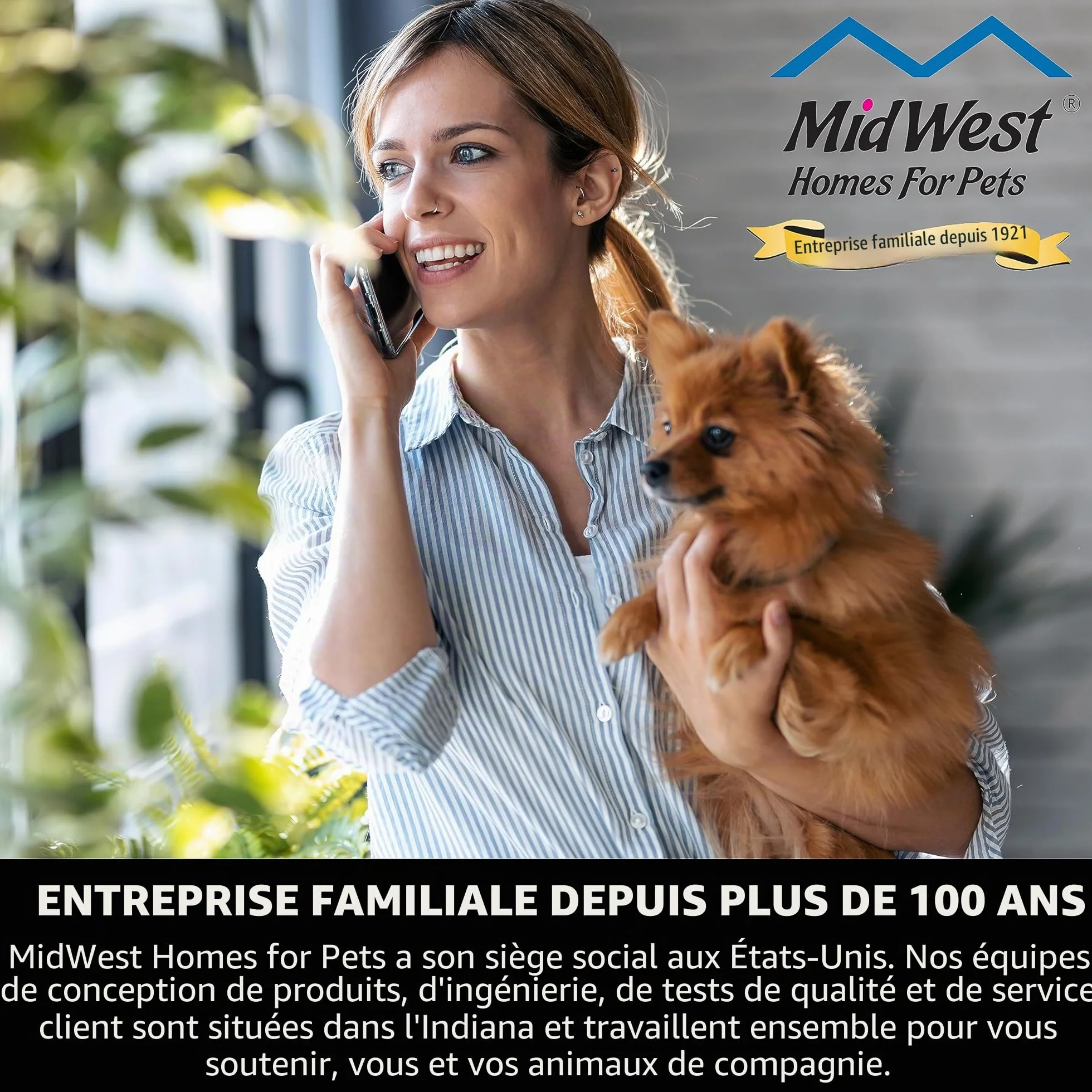 Midwest Homes for Pets Barrière de sécurité en grillage 81,28 cm haut 73,66-127 cm large bois