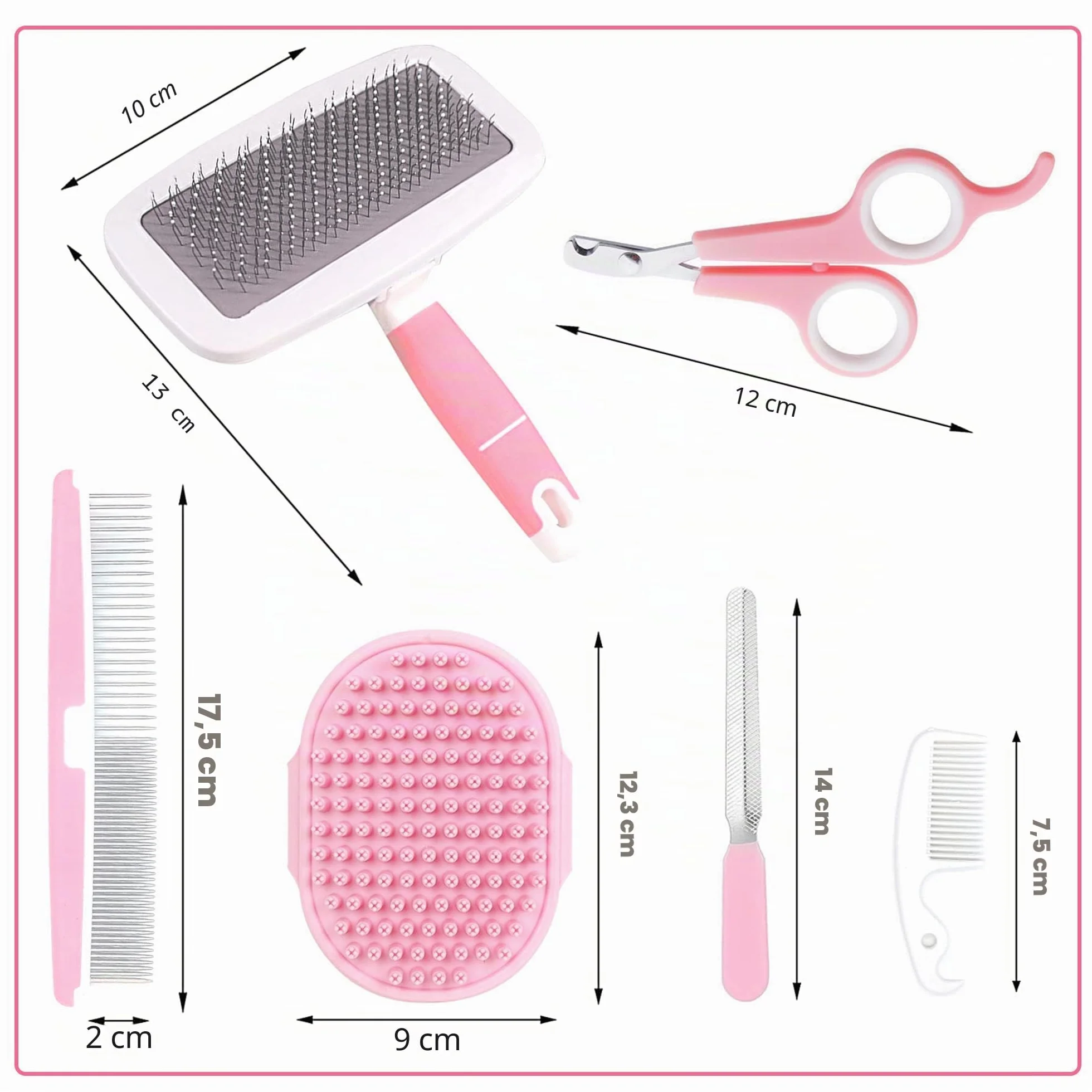 Kit de toilettage pour Petits Animaux Brosse Gant Peigne Coupe-Ongles Lapin