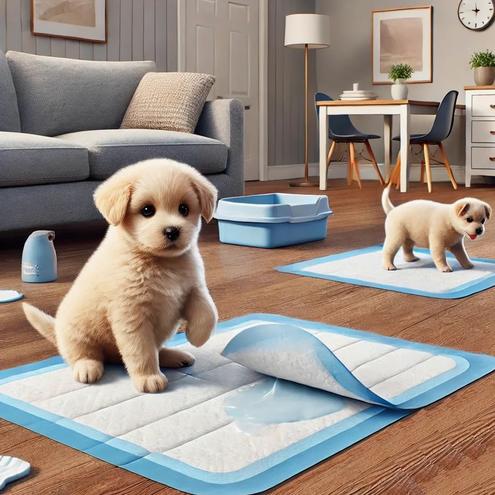 Lot de 100 tapis d'entraînement pour chiens et chiots - Design anti-fuite à 5 couches avec surface à séchage rapide - Bleu - 90 x 60 cm