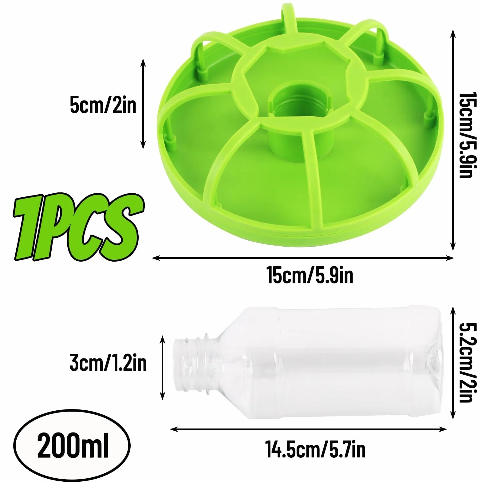 Abreuvoir pour Reptiles Tortue Terrestre avec Bouteille d'eau Plastique Vert