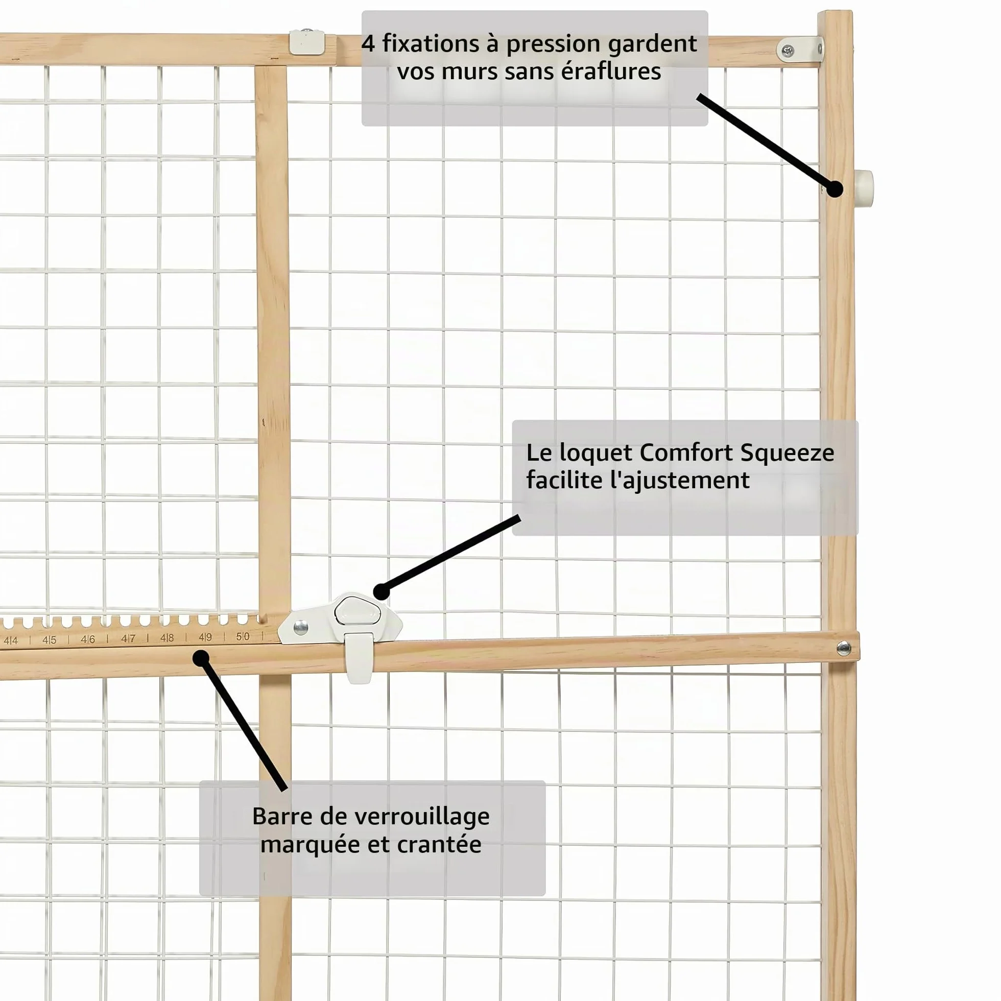 Midwest Homes for Pets Barrière de sécurité en grillage 81,28 cm haut 73,66-127 cm large bois