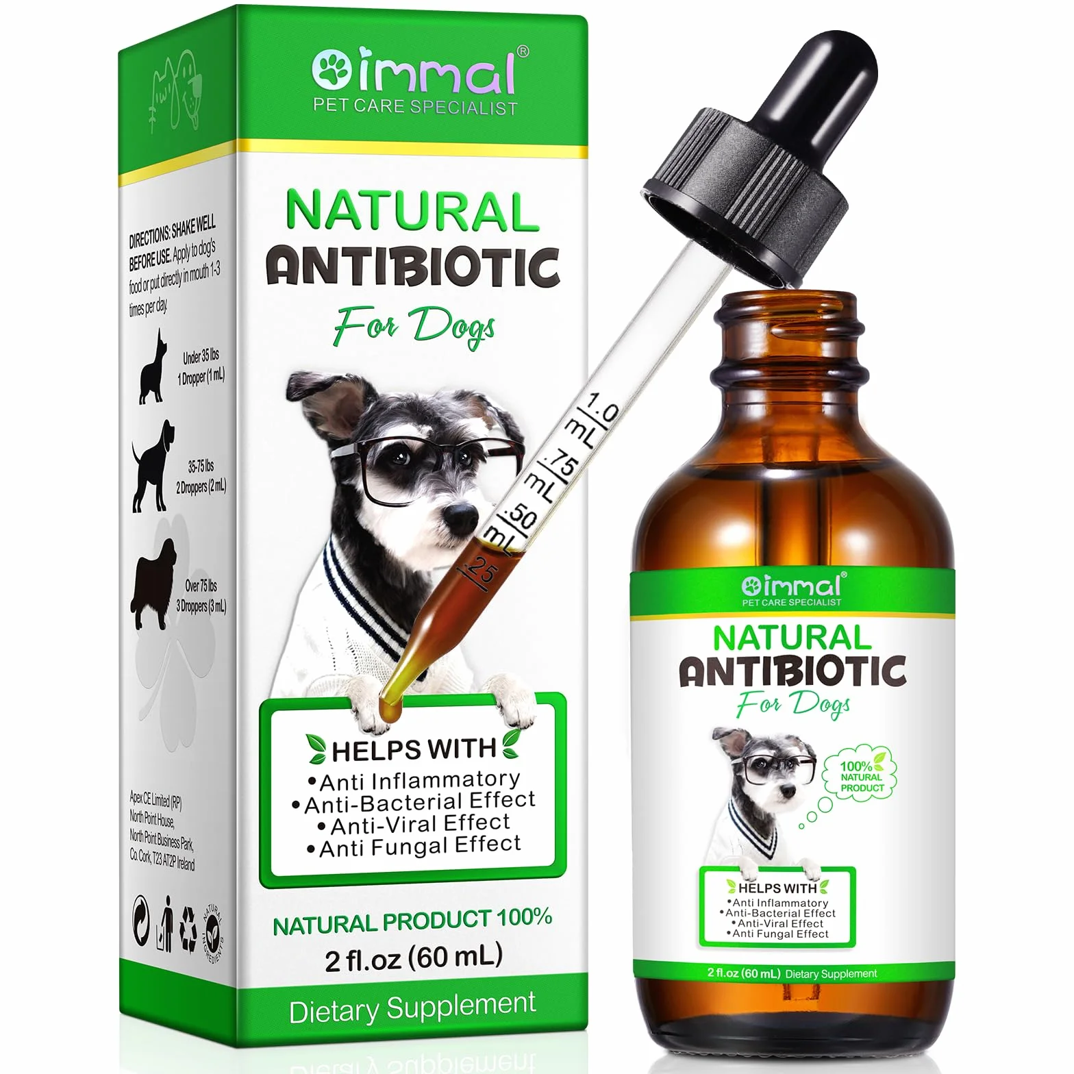 Antibiotiques pour Chiens Infections Allergies Soulagement Démangeaisons 60ml
