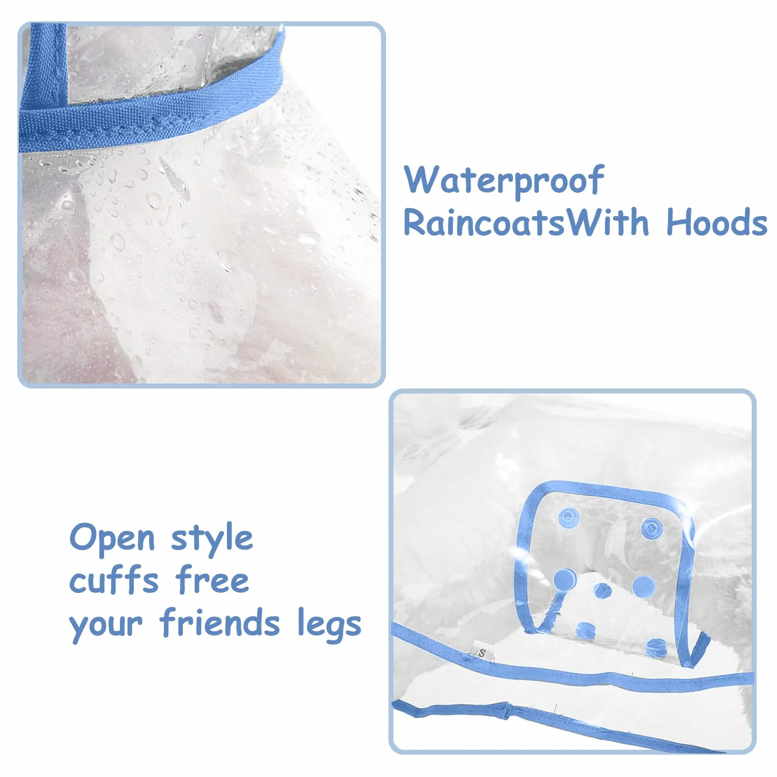 PETCUTE Manteau de Pluie Imperméable pour Chien avec Capuche Transparent PVC