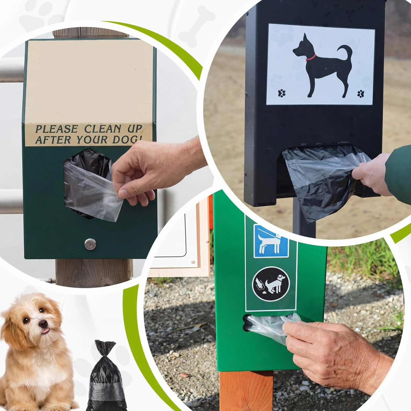Ireer Lot de 2 000 sacs à déjections canines avec poignées – 20,3 x 33 cm – Sacs à déjections canines à suspendre, épais, étanches, solides à tirage unique pour niches en plein air
