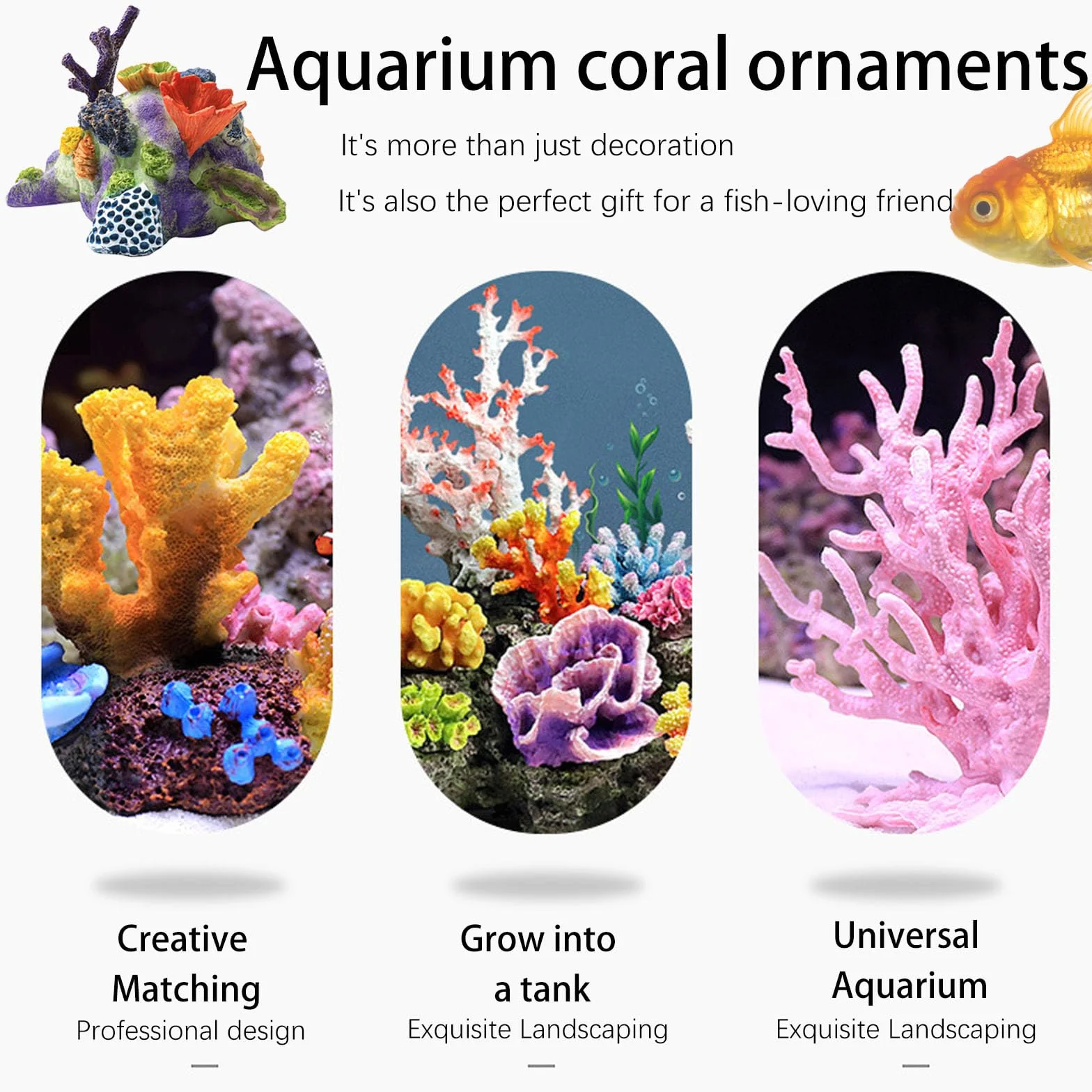 Décoration de corail pour aquarium, plantes sous-marines, résine colorée