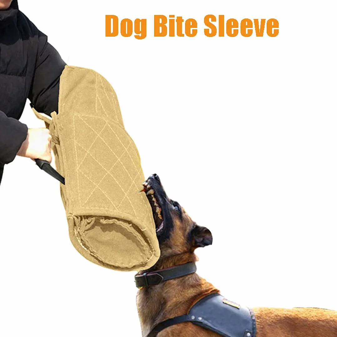 Manchon de protection pour chien en jute avec poignée abricot