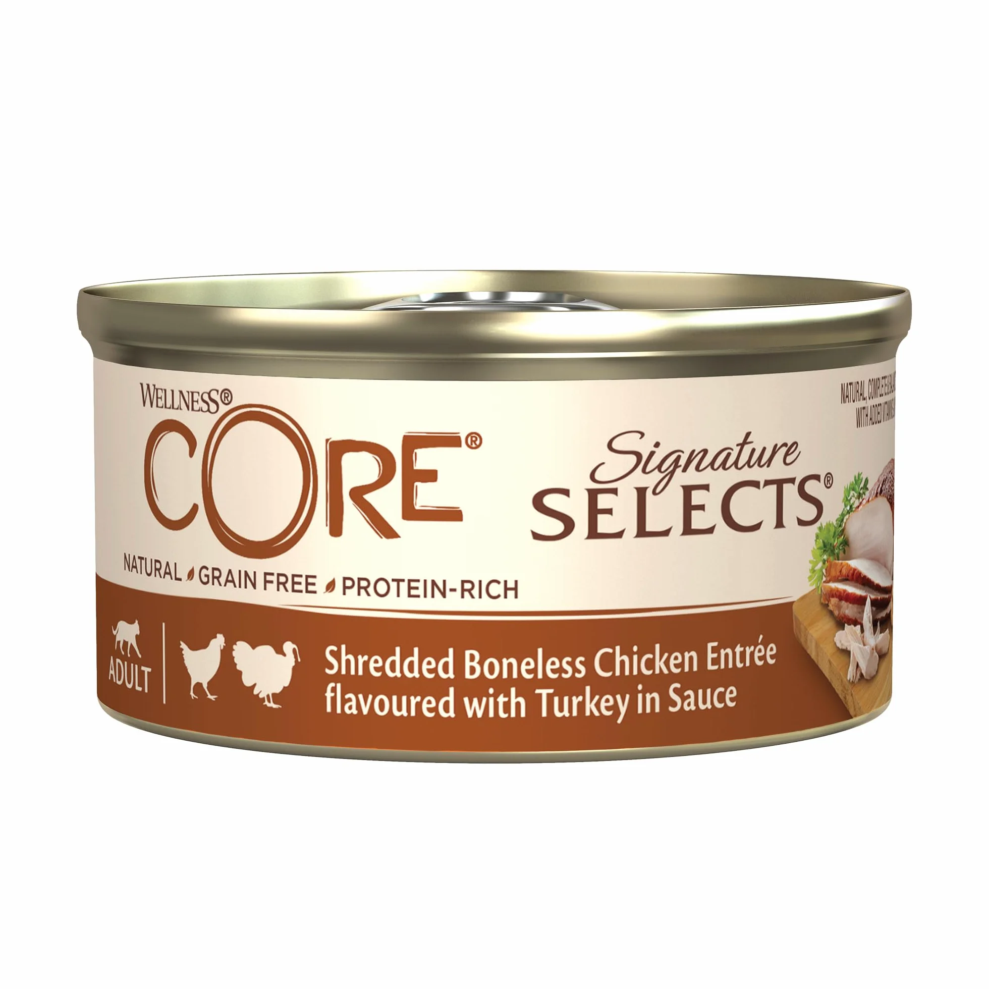 Wellness CORE Signature Selects Multipack Poulet Dinde 8 x 79g pour Chats Adultes sans Céréales