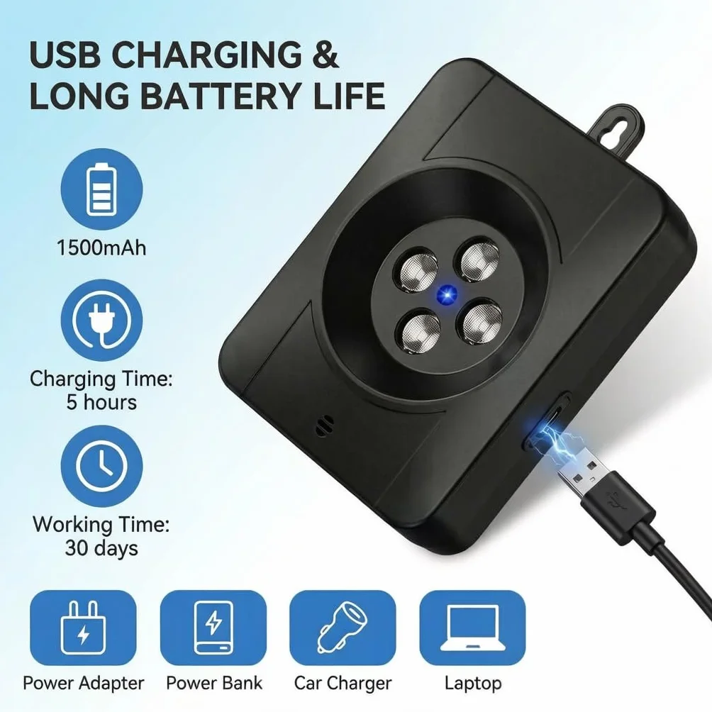 Anti Aboiement pour Chien Ultrasons 33FT avec 3 Modes, Dispositif Anti Aboiement pour Chien Noir