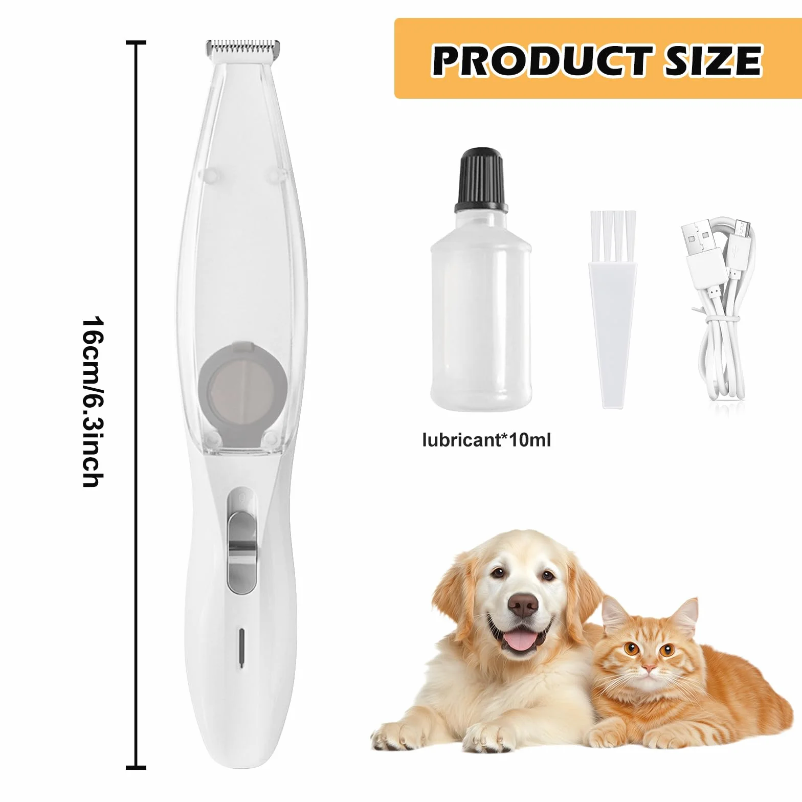 Tondeuse pour pattes de chien avec aspirateur, rechargeable, étanche