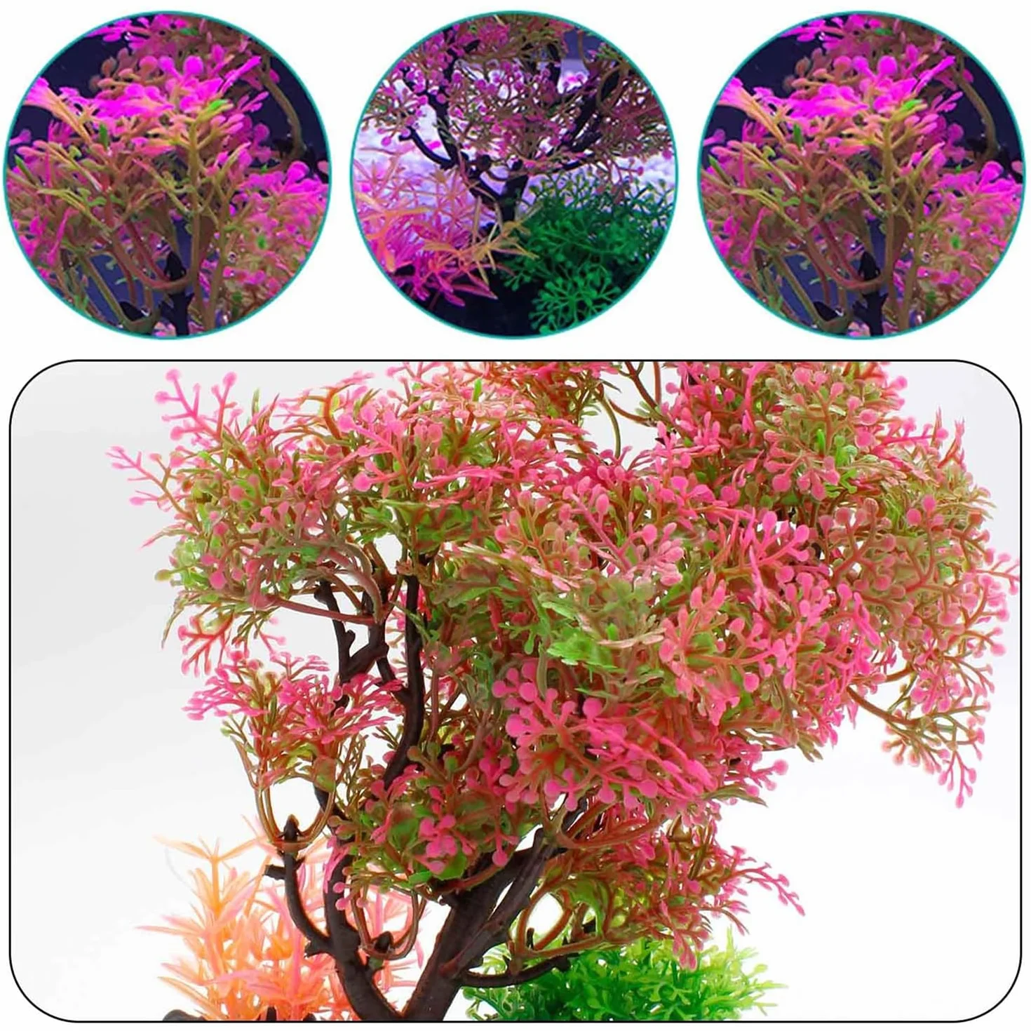 Plante Aquarium Artificielle 25 cm, Décoration Simulation avec Base Epaissie pour Poisson