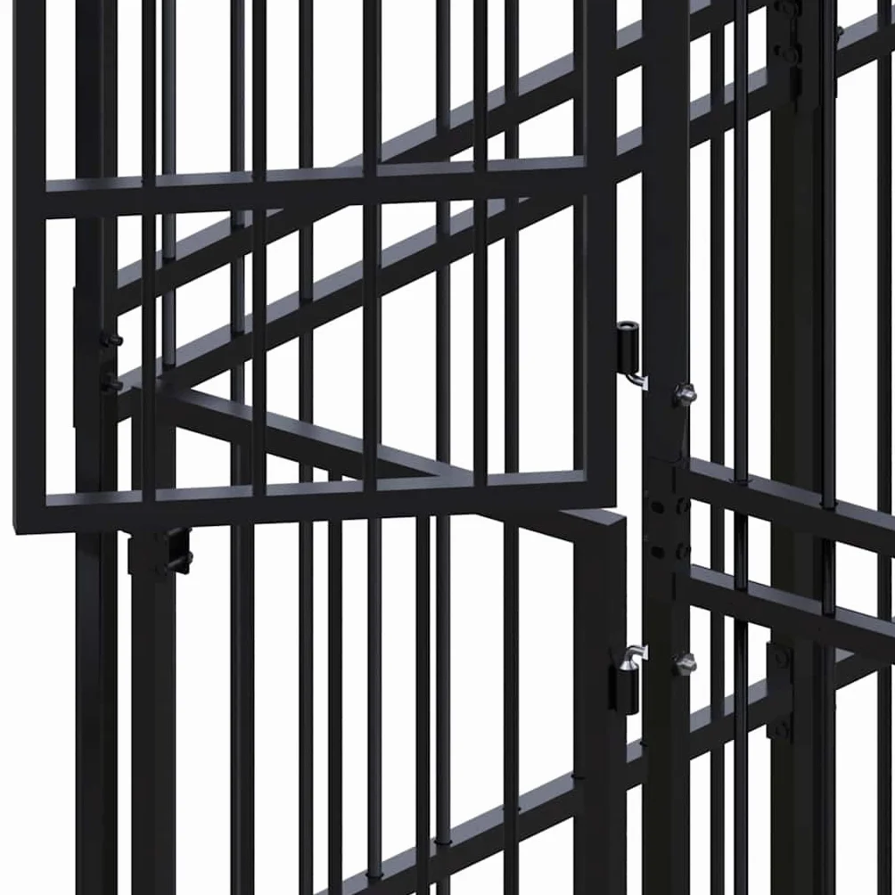 VidaXL Chenil d'Extérieur pour Chiens Acier 3,69 m² Cage Niche