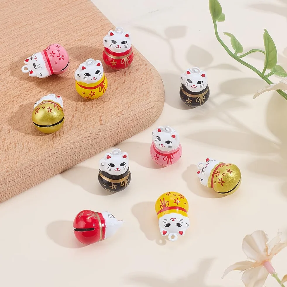 Lucky Cat Collier Cloches 5 Couleurs Cloches de Collier pour Animaux de Compagnie en Laiton