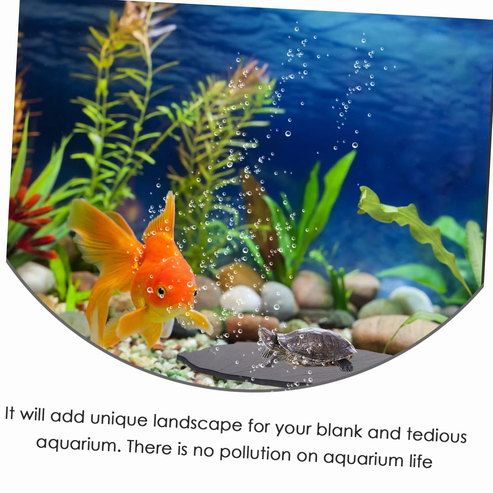 YARNOW Plateforme Tortue Rochers Noirs Multifonctionnelle Résistante usure Support Repos Aquarium Habitat Domestique