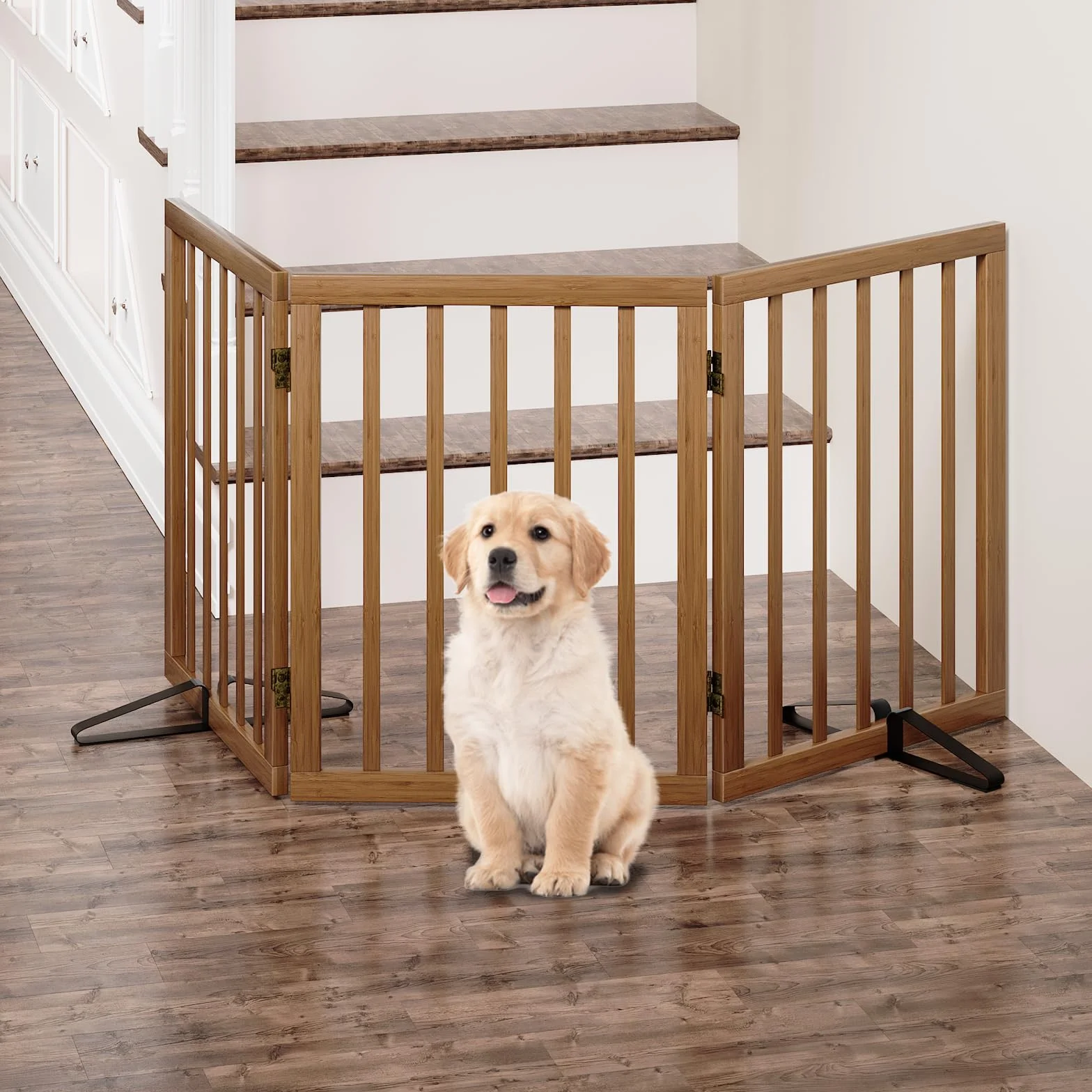 Barrière pliable pour chien intérieure, barrière autonome pour animaux domestiques