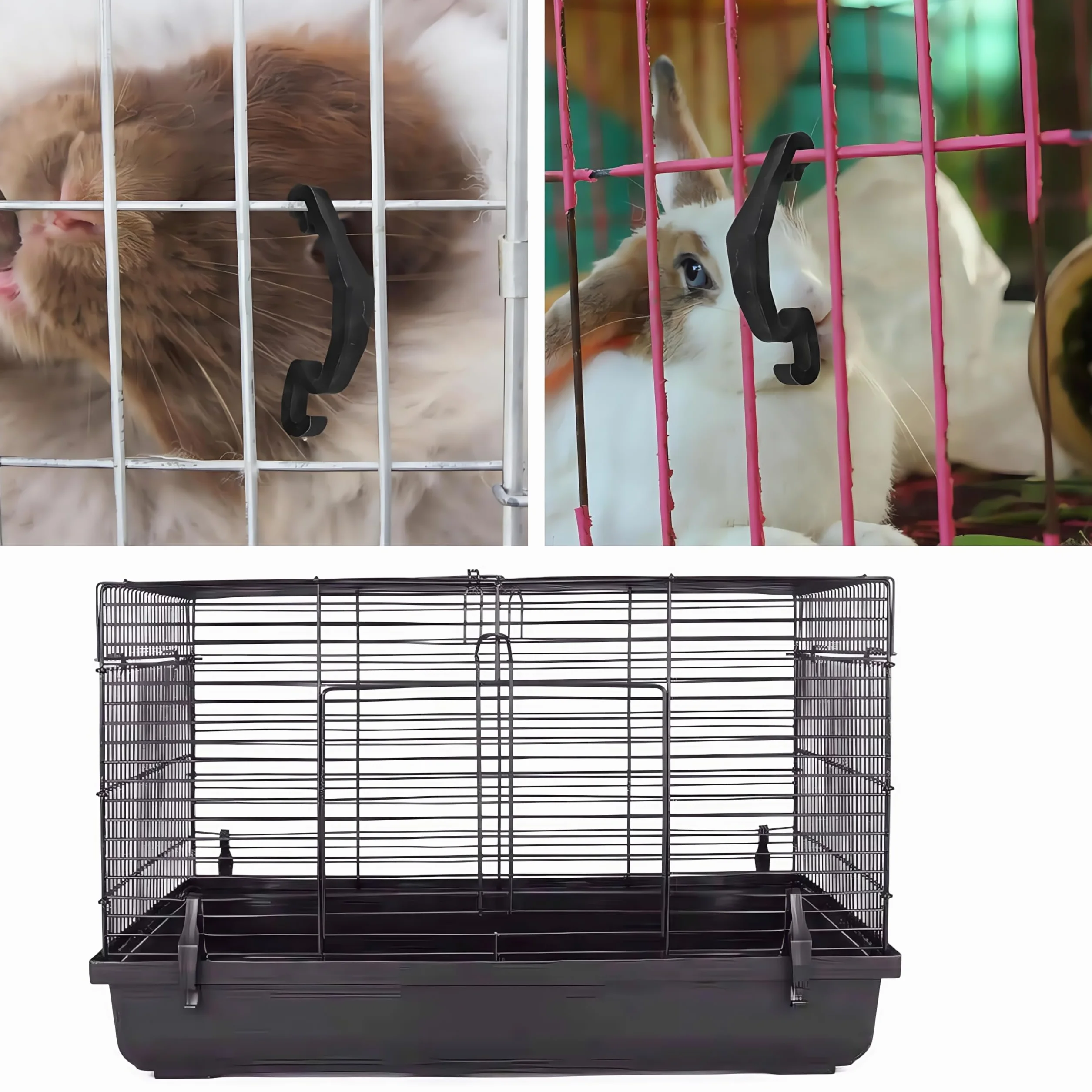 20 boucles pour lapins, fixation latérale WizeFolk, accessoires pour hamsters, bord cage, connecteur