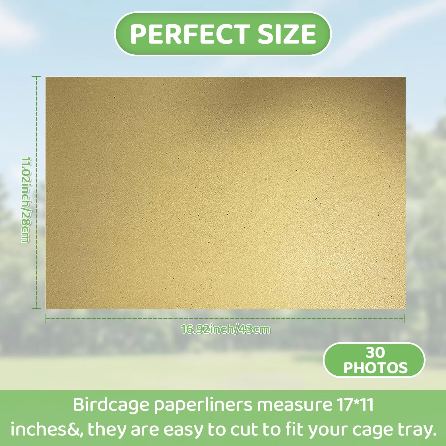 Feuilles de Papier de Gravier pour Cage à Oiseaux, Accessoires pour Perruches, Calopsittes, Canaris, Pinsons, Conures
